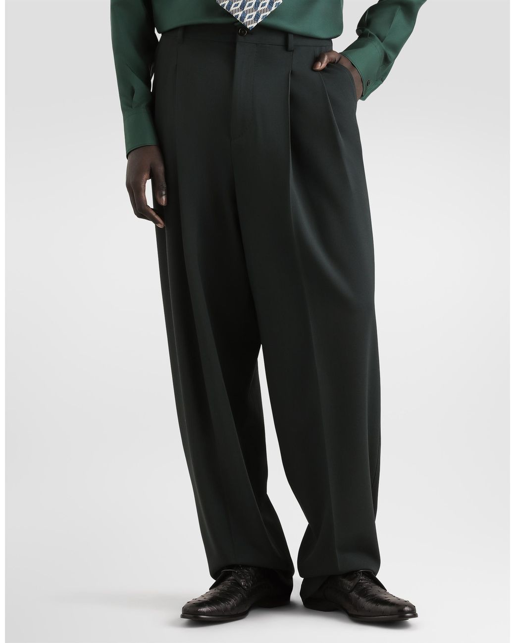 Dolce & Gabbana Black Micro-Rib Trousers for men