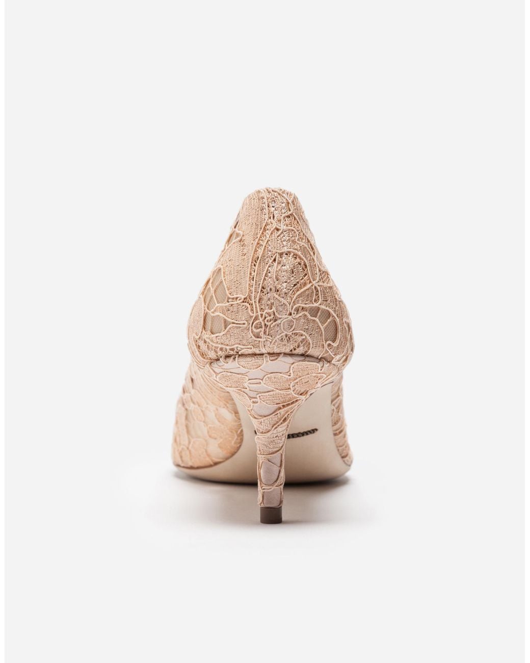 Dolce & Gabbana Natural Lace Pumps With Brooch Detailing