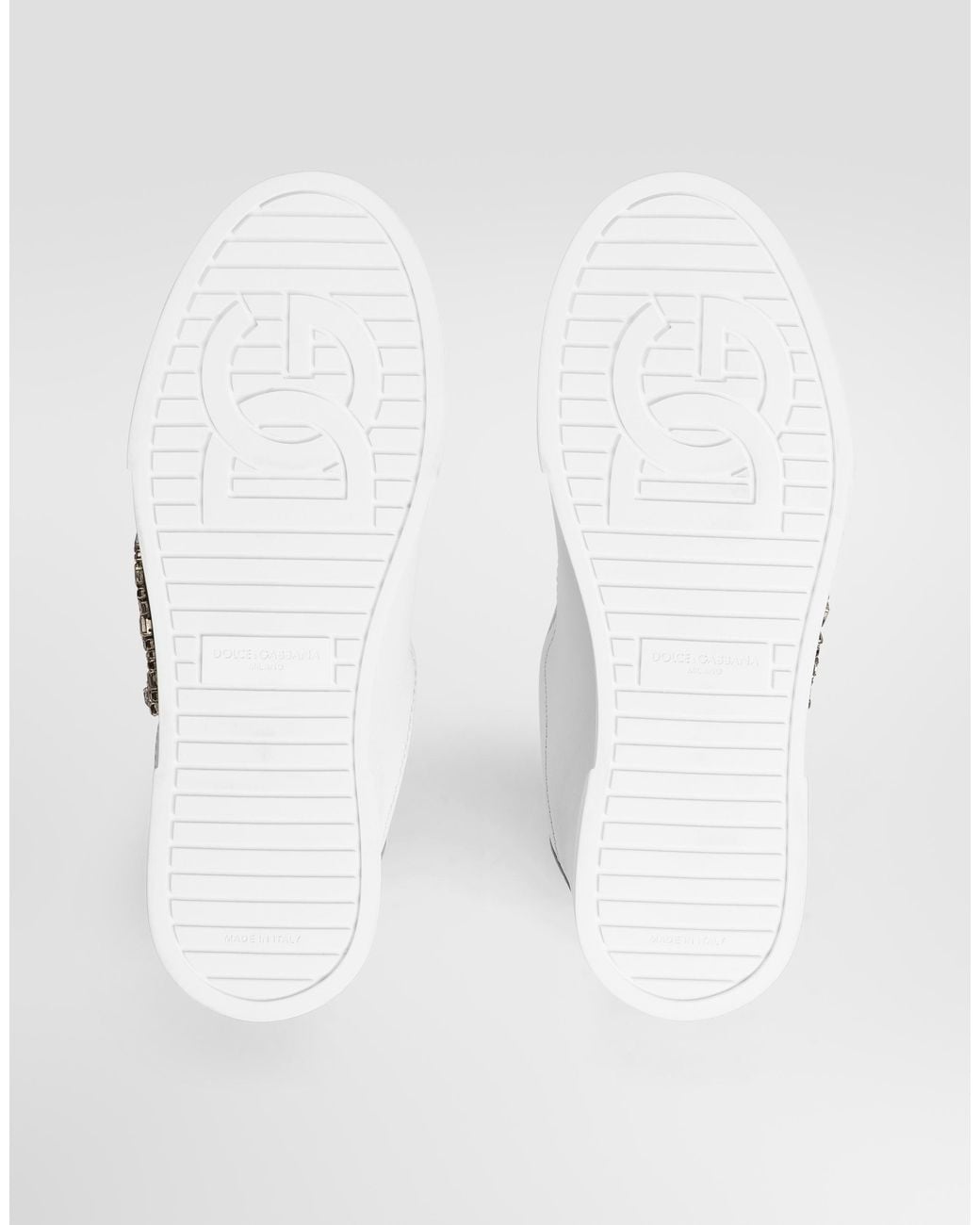 Dolce & Gabbana White Portofino Dg Applique Sneakers