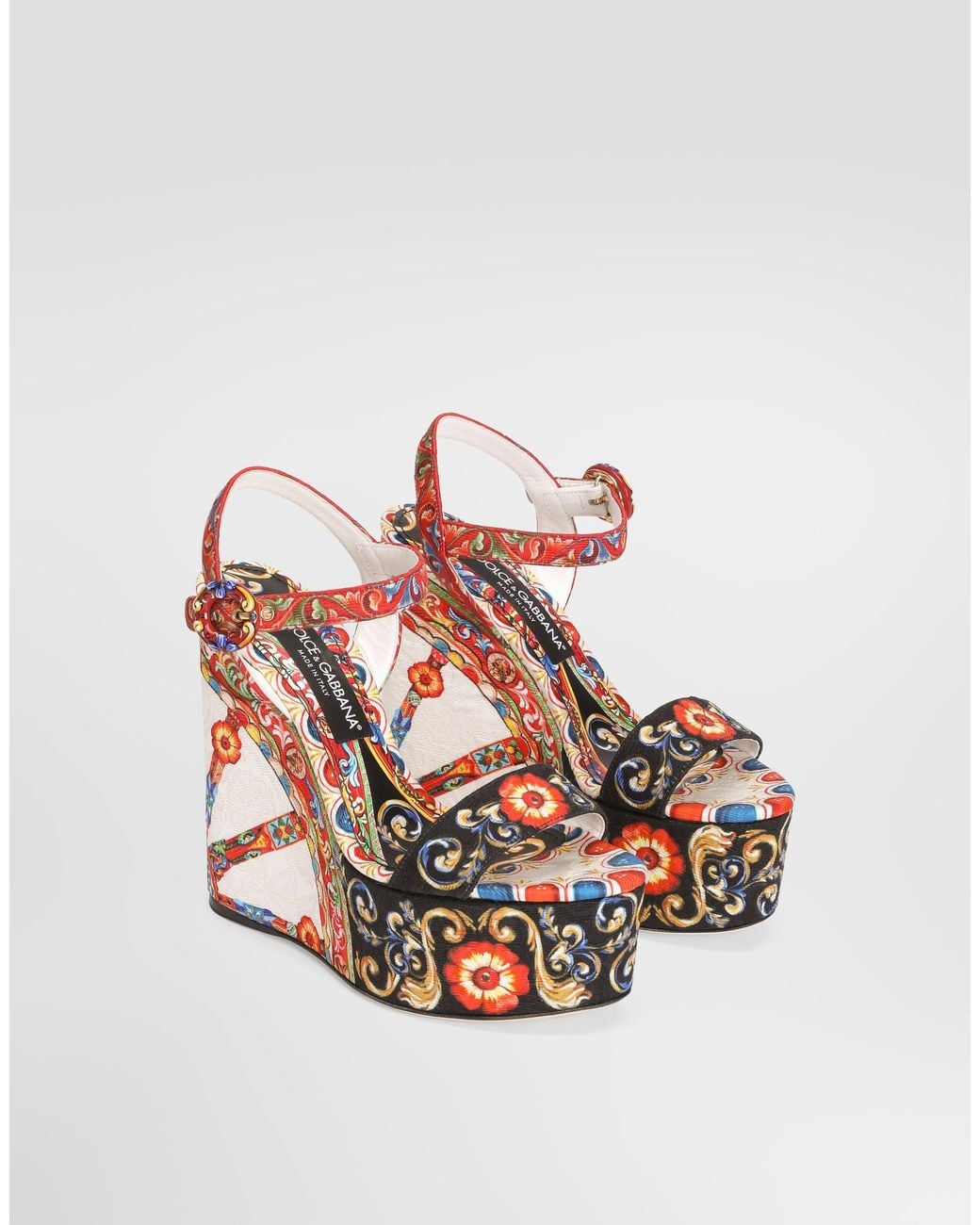Dolce & Gabbana Pink Sandalo Zeppa
