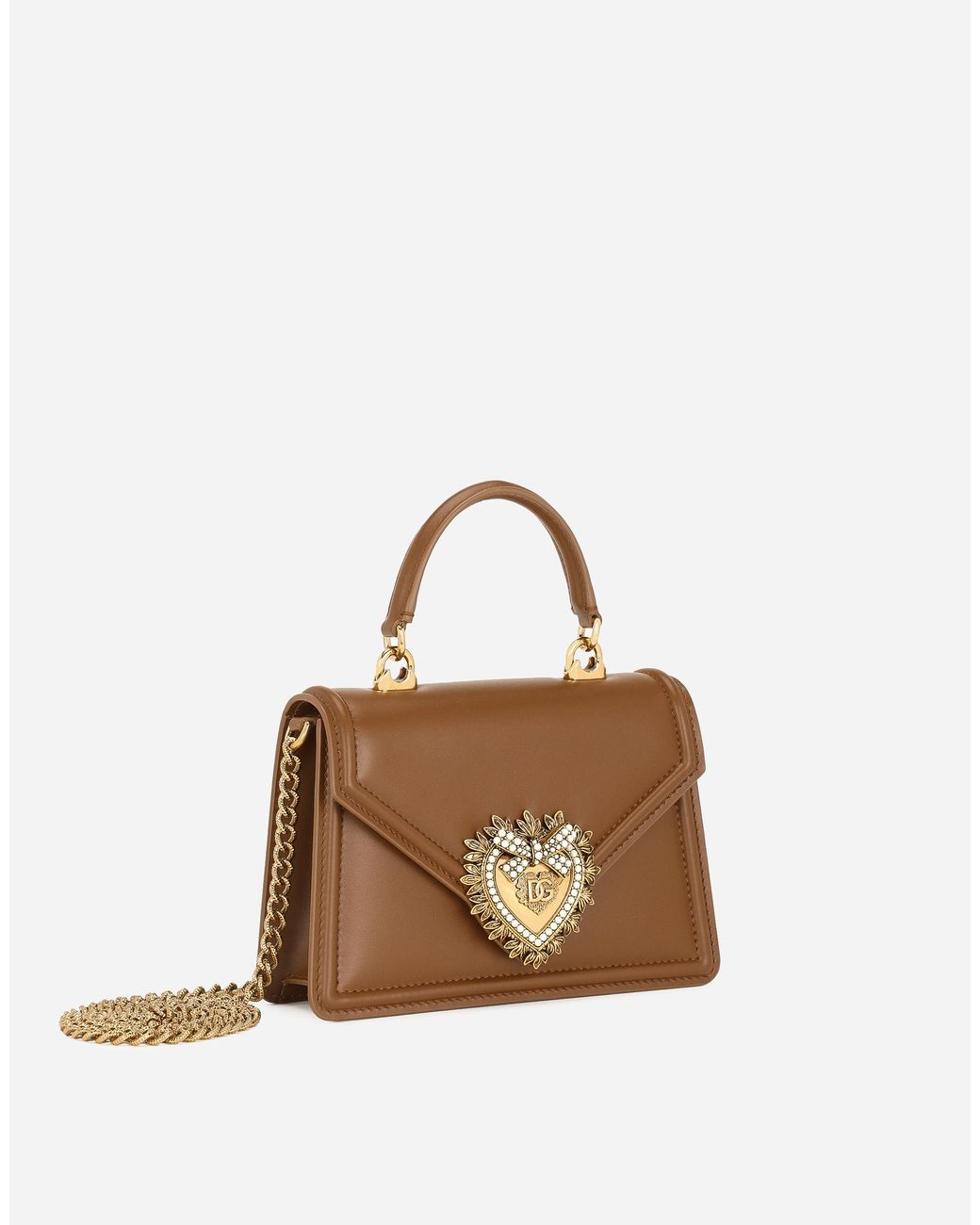 Dolce & Gabbana Natural Small Devotion Top-Handle Bag