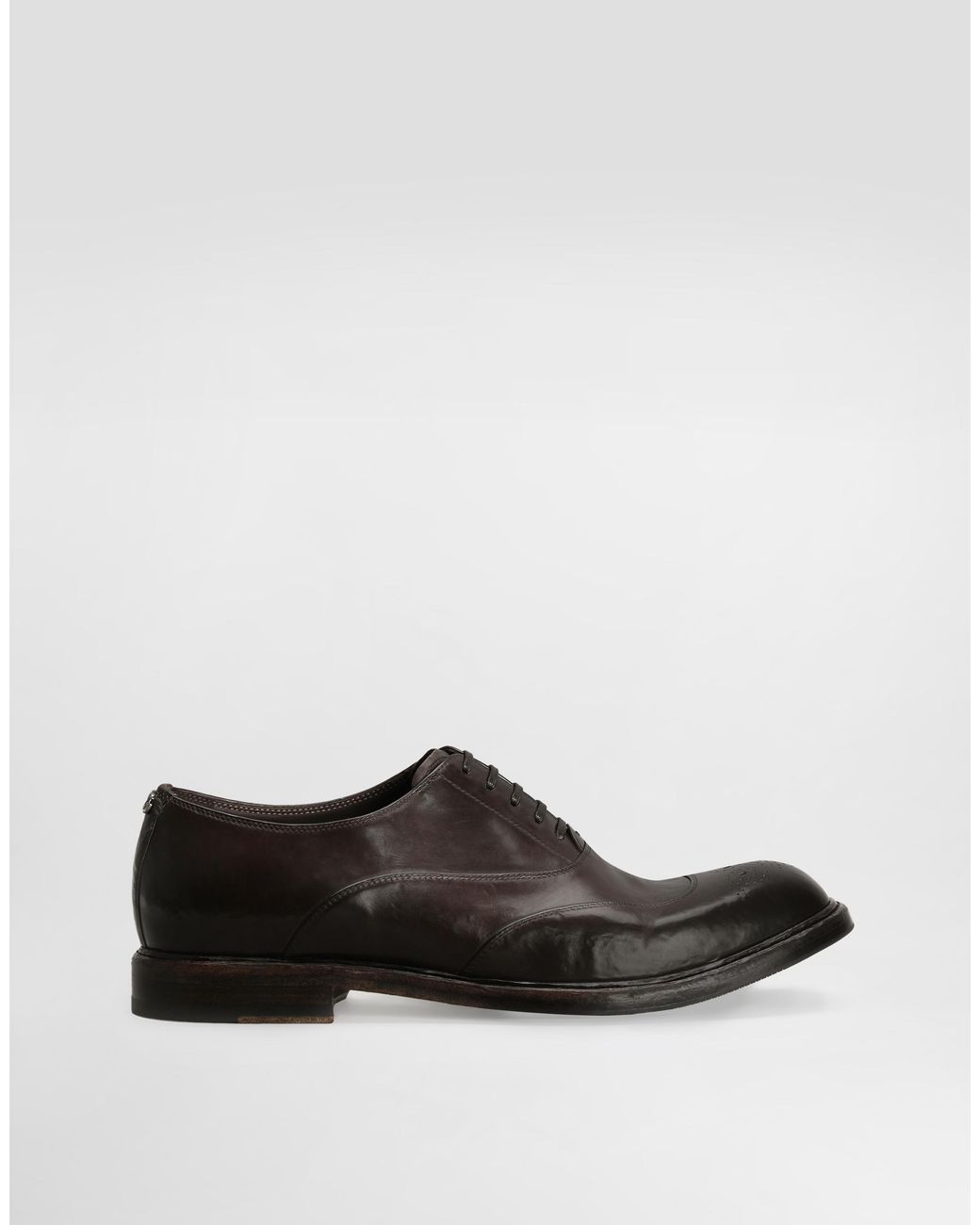 Dolce & Gabbana White Washed Calfskin Laced Shoes for men