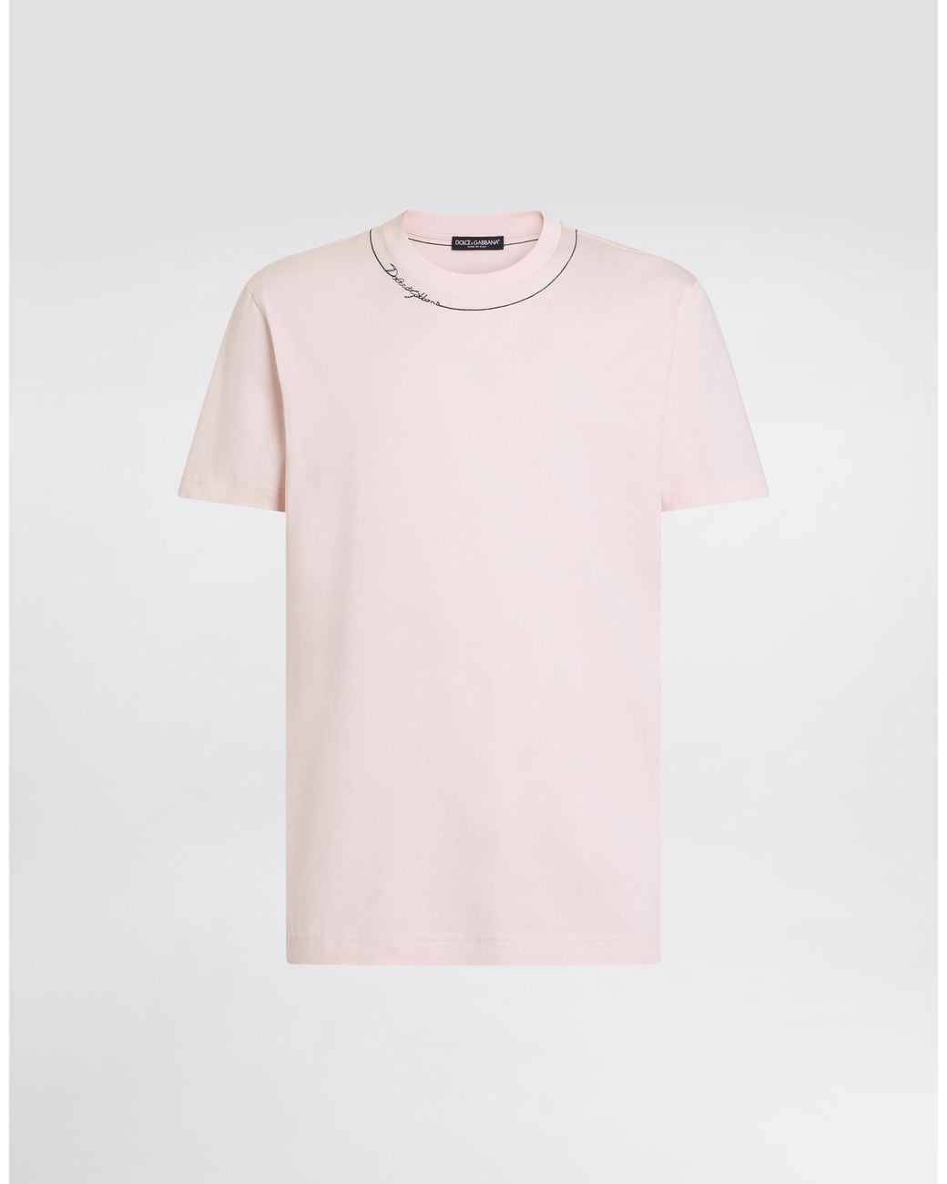 Dolce & Gabbana Pink T-Shirt M/Corta Giro for men