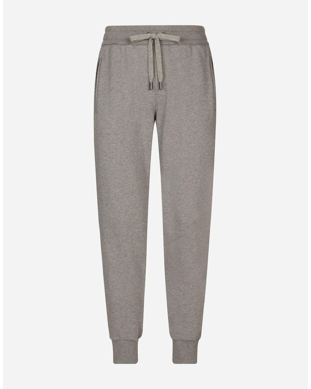 Dolce & Gabbana Gray Jersey Jogging Pants With Branded Tag for men