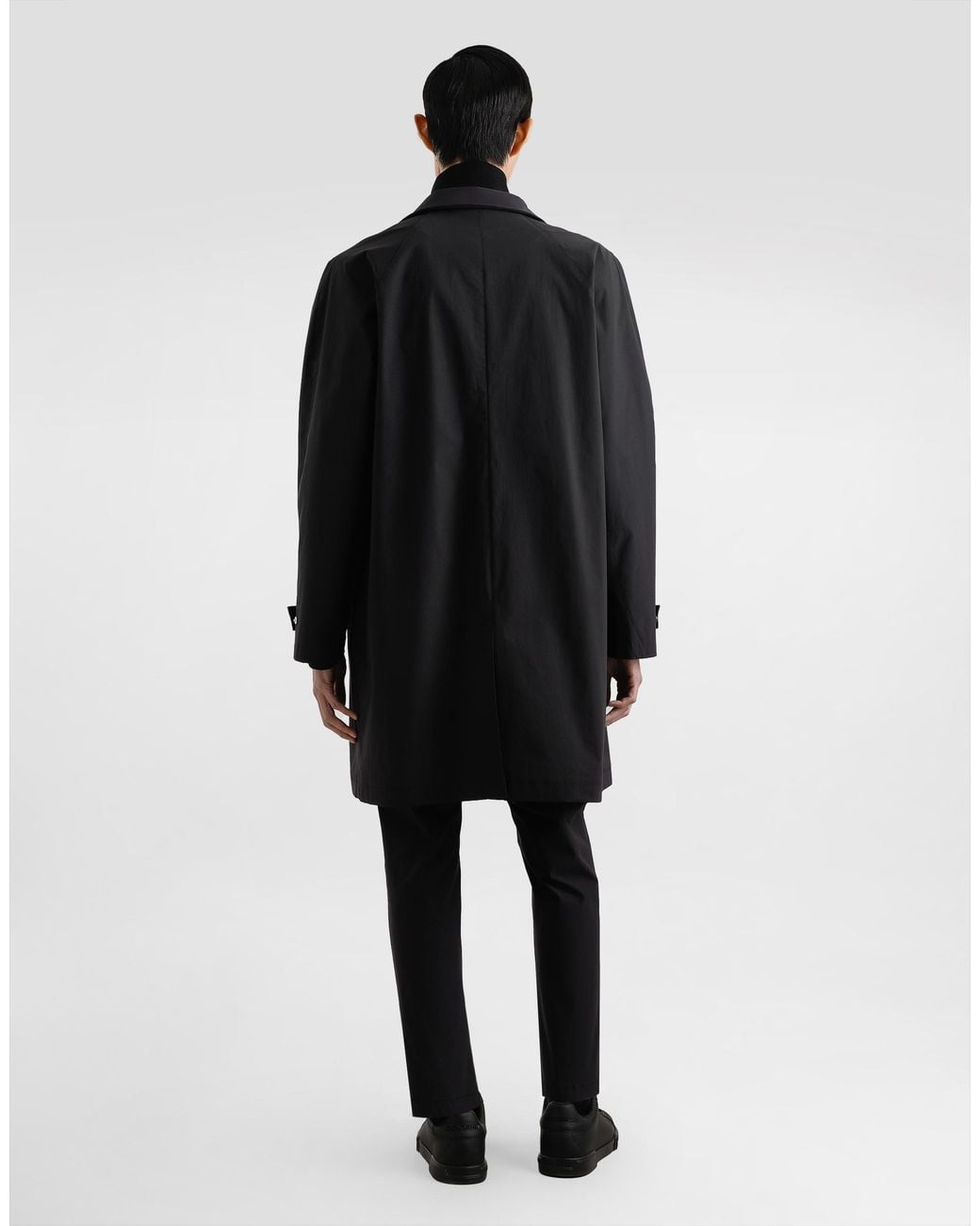Dolce & Gabbana Black Nylon Canvas Single-Breasted Trench for men