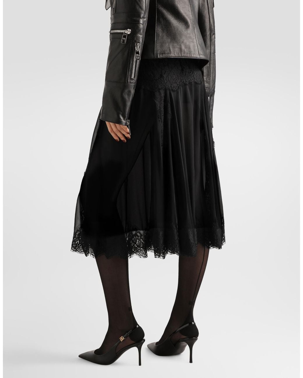 Dolce & Gabbana Black Chiffon Skirt
