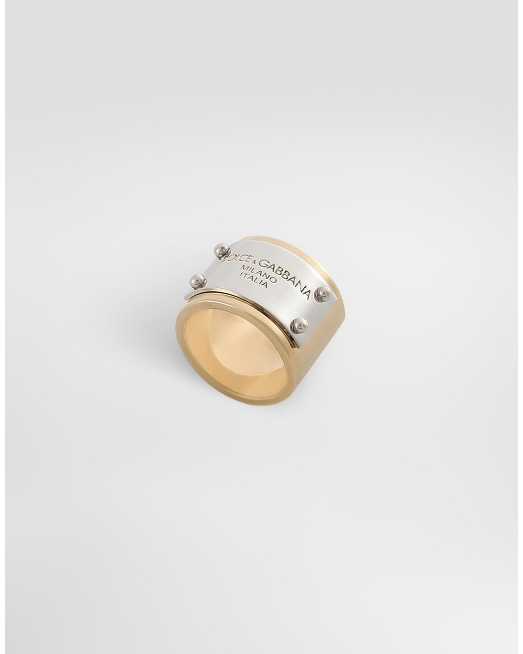 Dolce & Gabbana Metallic Logo-Engraved Ring