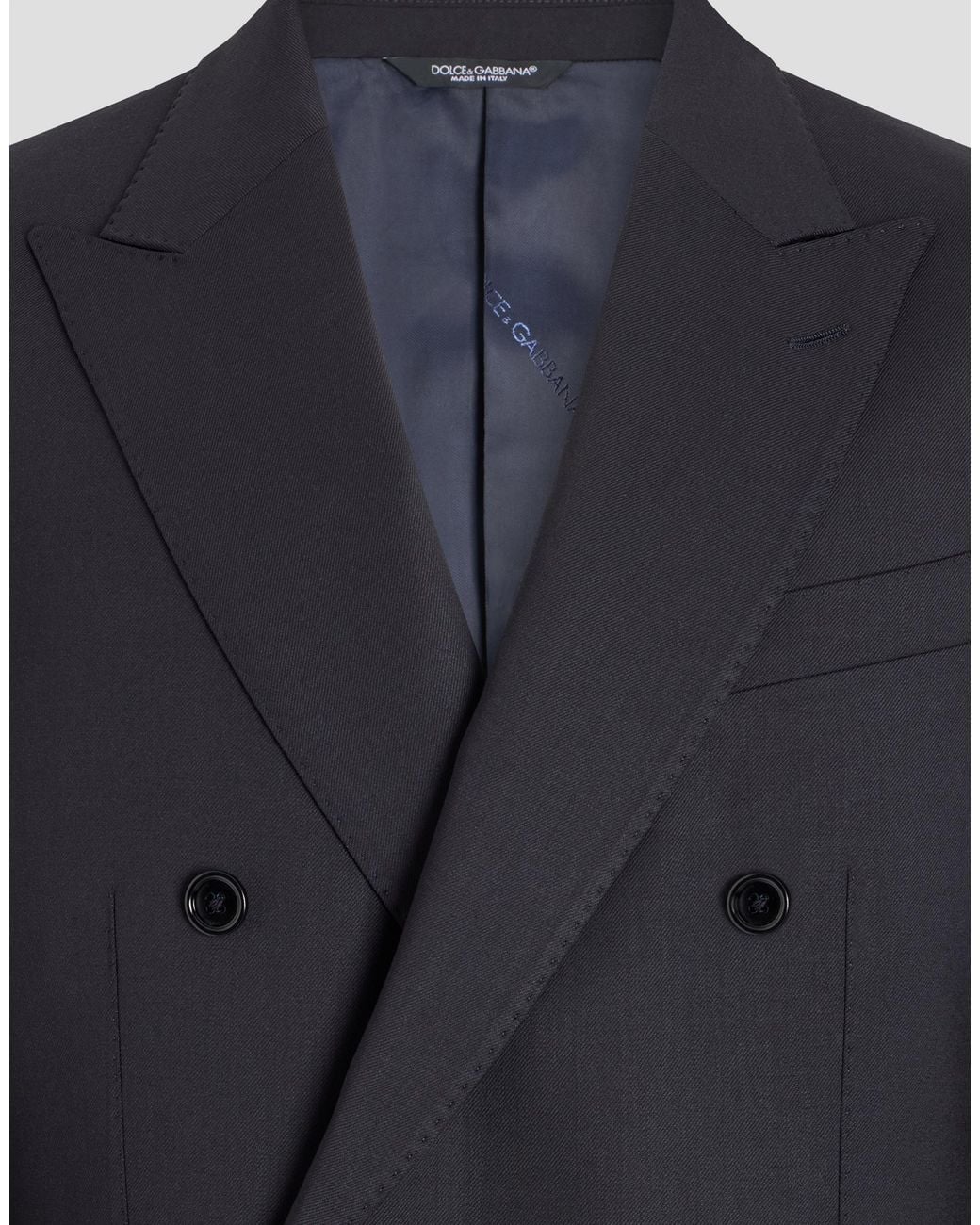 Dolce & Gabbana Blue Double-Breasted Martini Light Wool Gabardine Suit for men