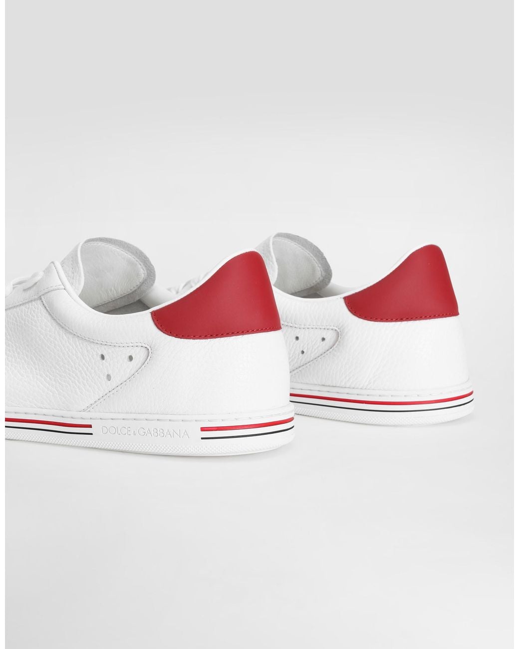 Dolce & Gabbana White Saint Tropez Calfskin Sneakers for men