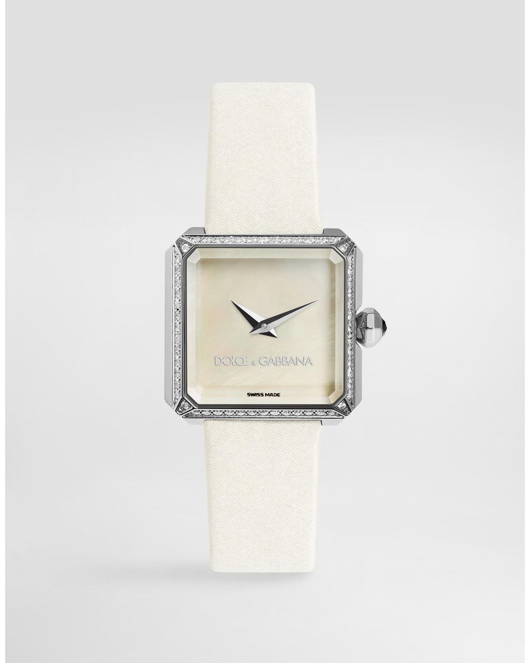 Dolce & Gabbana White Sofia Steel Watch With Diamonds