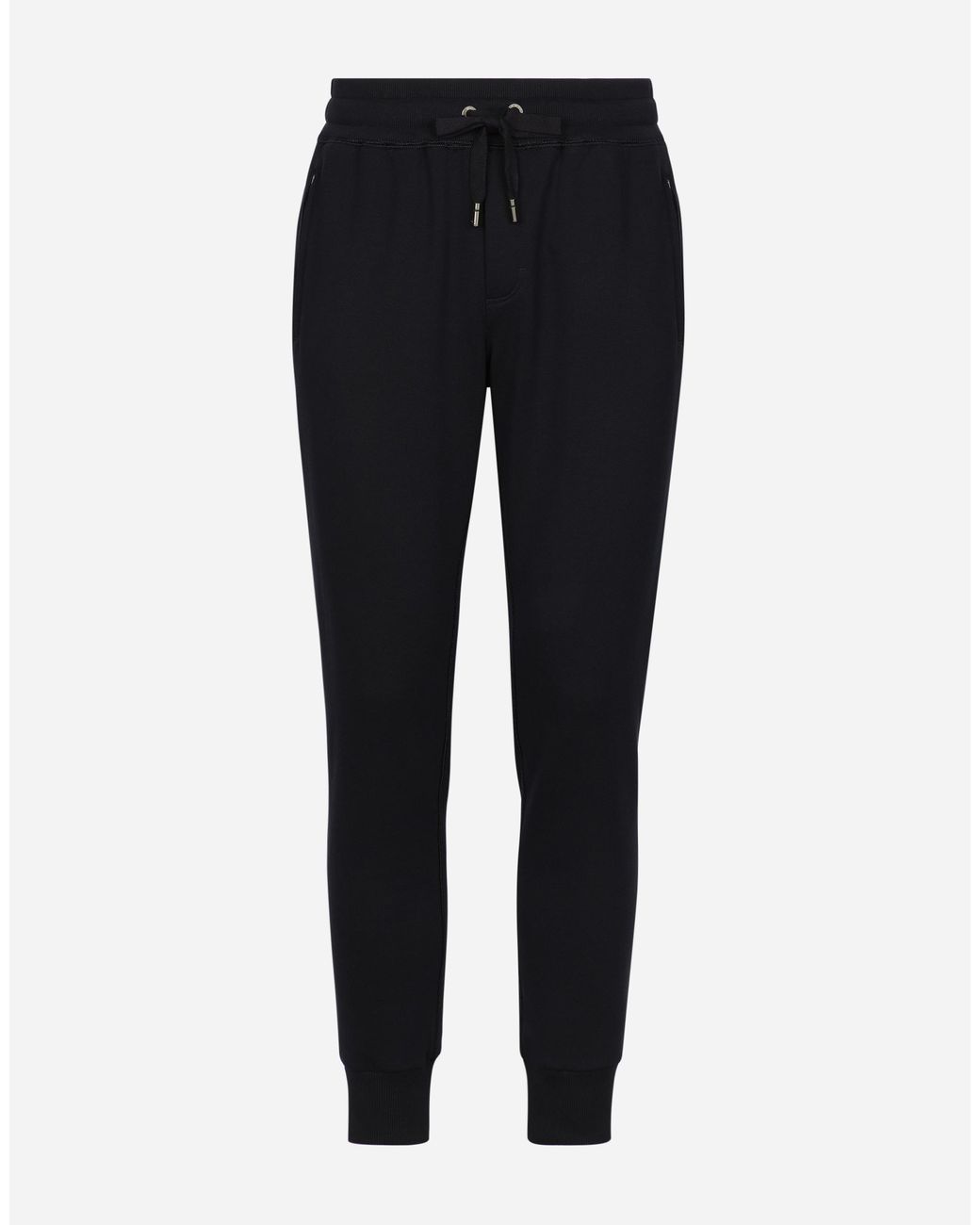 Dolce & Gabbana Black Jersey Jogging Pants With Branded Tag for men