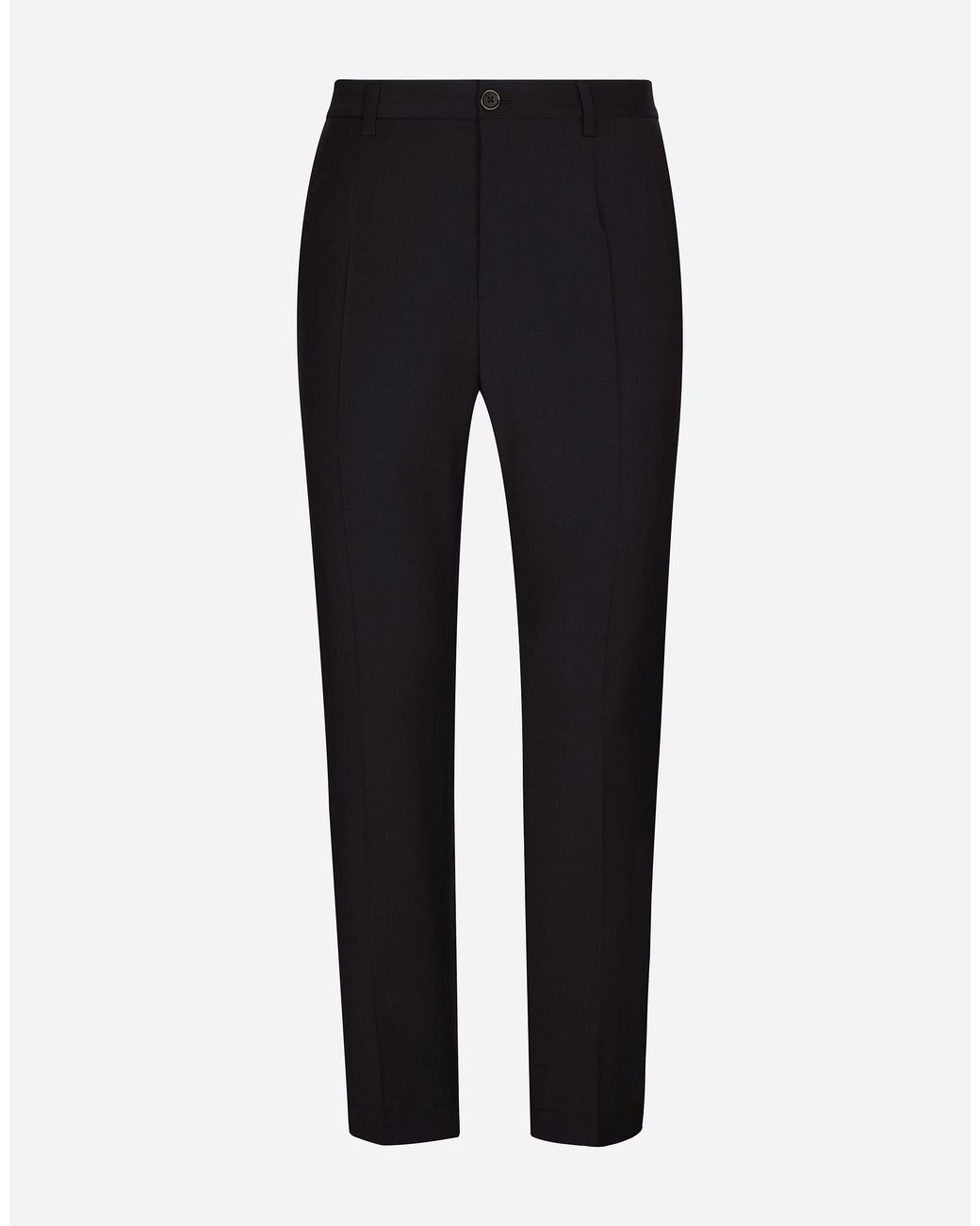 Dolce & Gabbana Blue Stretch Wool Pants With Dg Embroidery for men