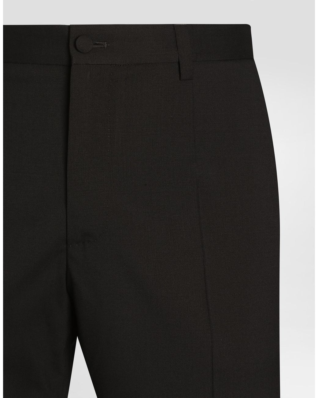 Dolce & Gabbana Black Stretch Wool Canvas Trousers for men