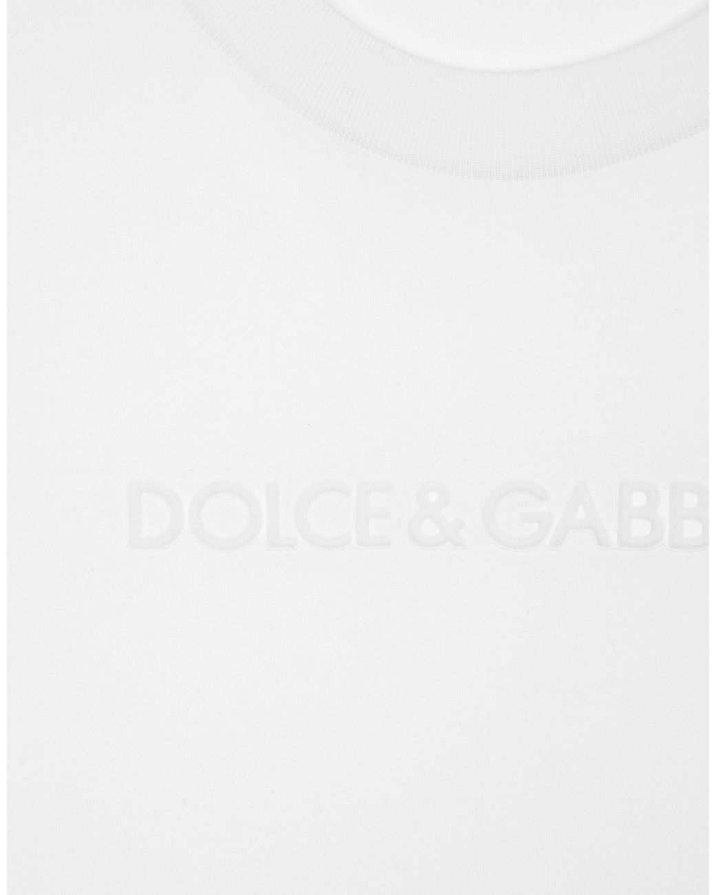 Dolce & Gabbana White T-Shirt Aus Jersey Mit Geflocktem