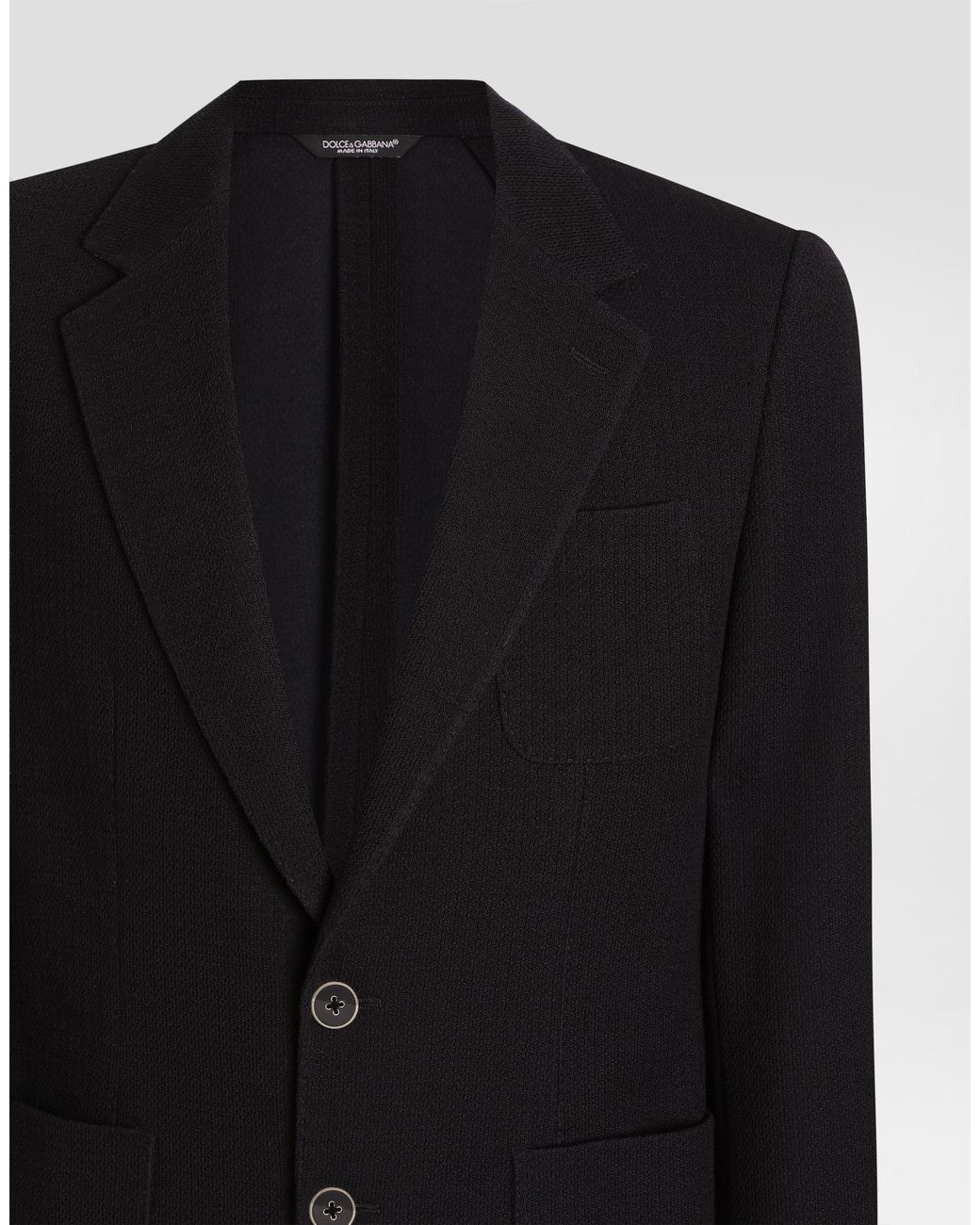 Dolce & Gabbana Black Single-Breasted Taormina Jersey Jacket for men