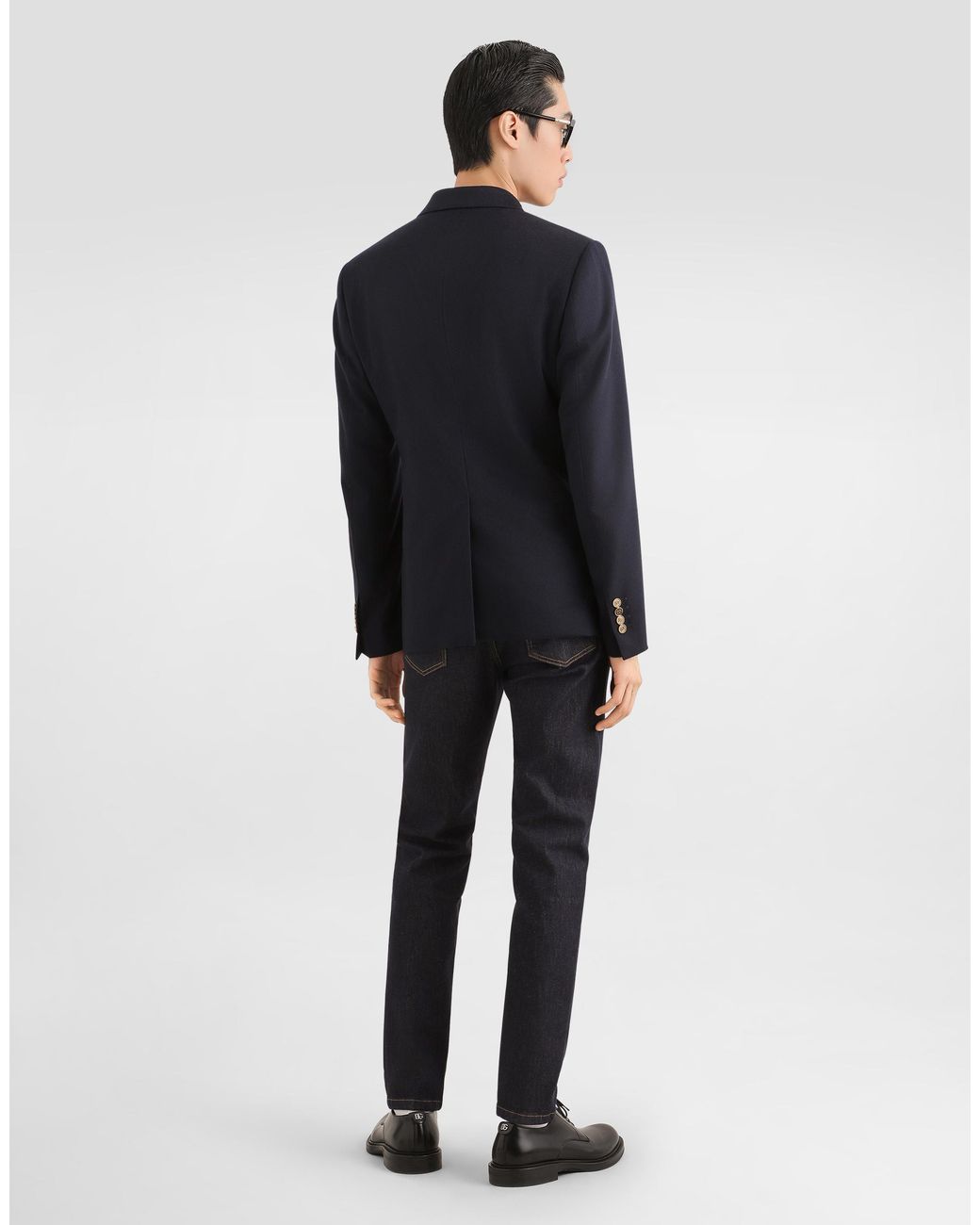 Dolce & Gabbana Blue Virgin Wool Polo Shirt for men