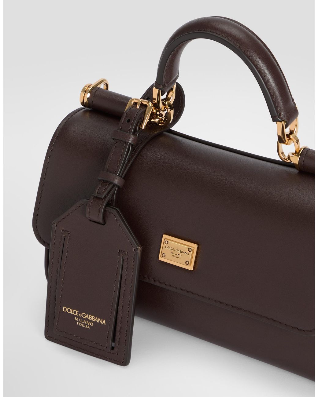 Dolce & Gabbana Brown Mini My Sicily Calfskin Handbag