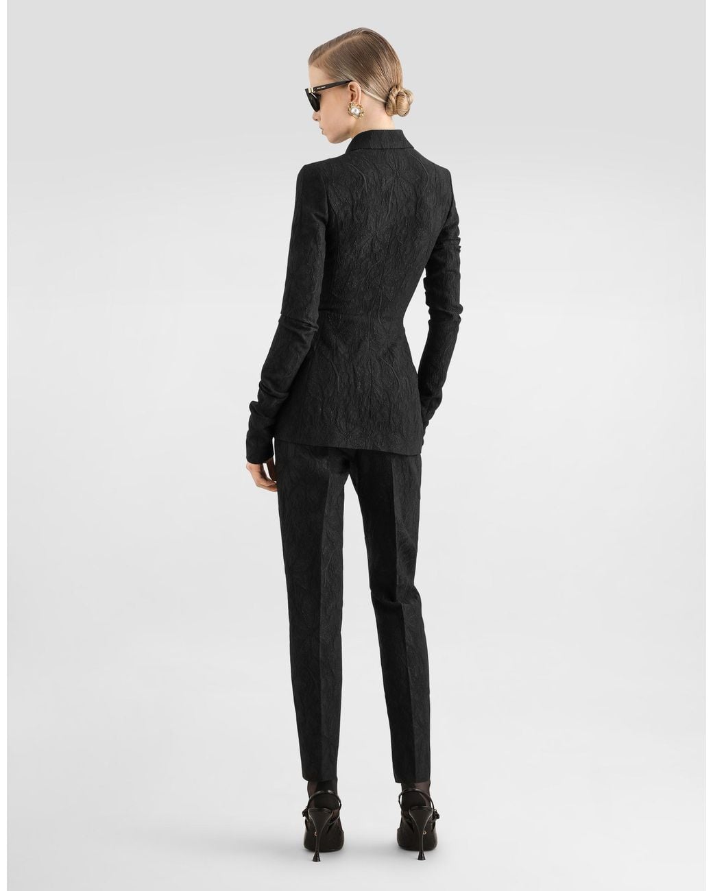 Dolce & Gabbana Black Brocade Trousers