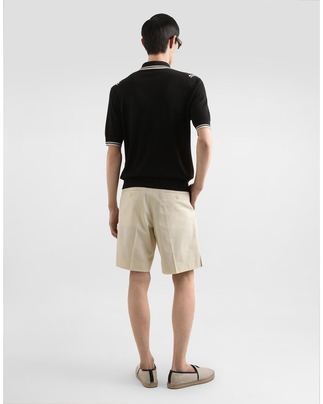 Dolce & Gabbana Natural Cotton Gabardine Bermuda Shorts for men