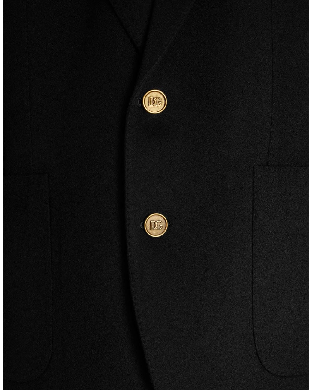 Dolce & Gabbana Black Portofino Single-Breasted Cashmere Drap Jacket for men