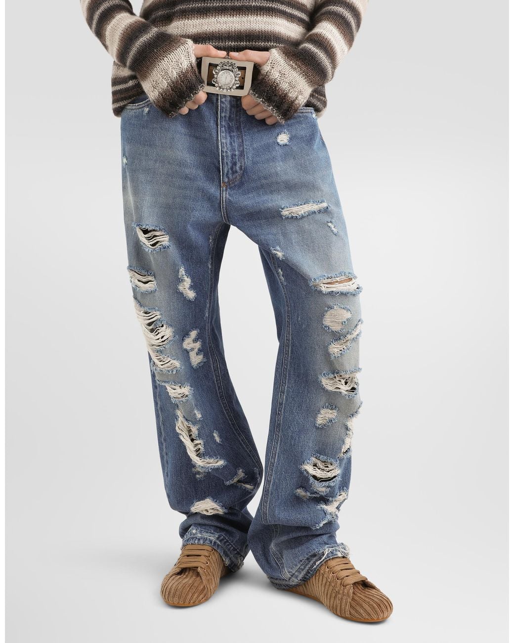 Dolce & Gabbana Blue Denim Trousers for men