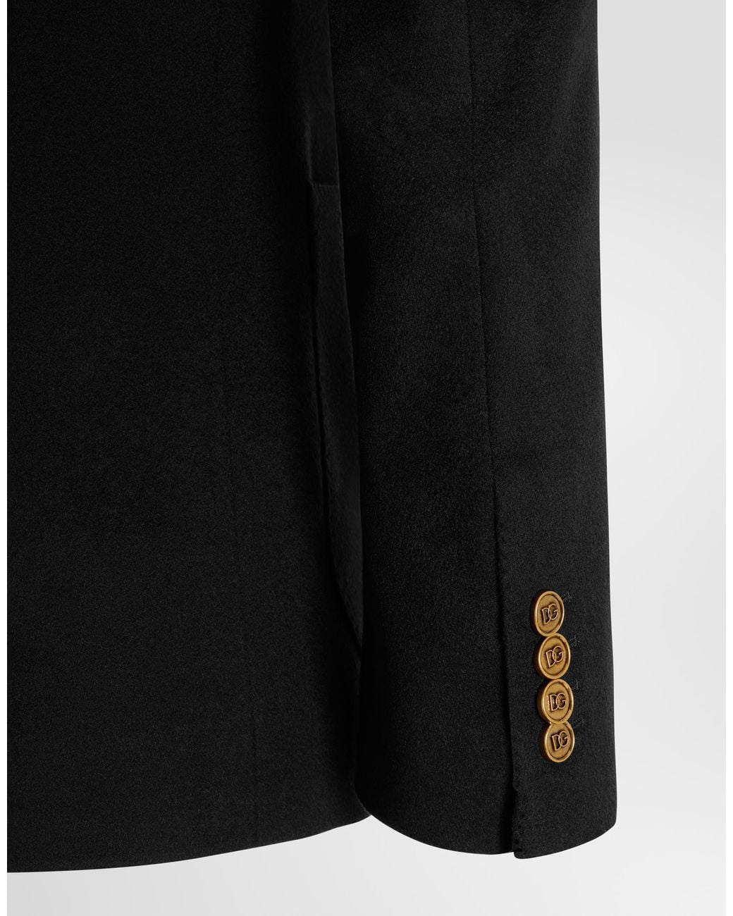 Dolce & Gabbana Black Portofino Single-Breasted Cashmere Drap Jacket for men