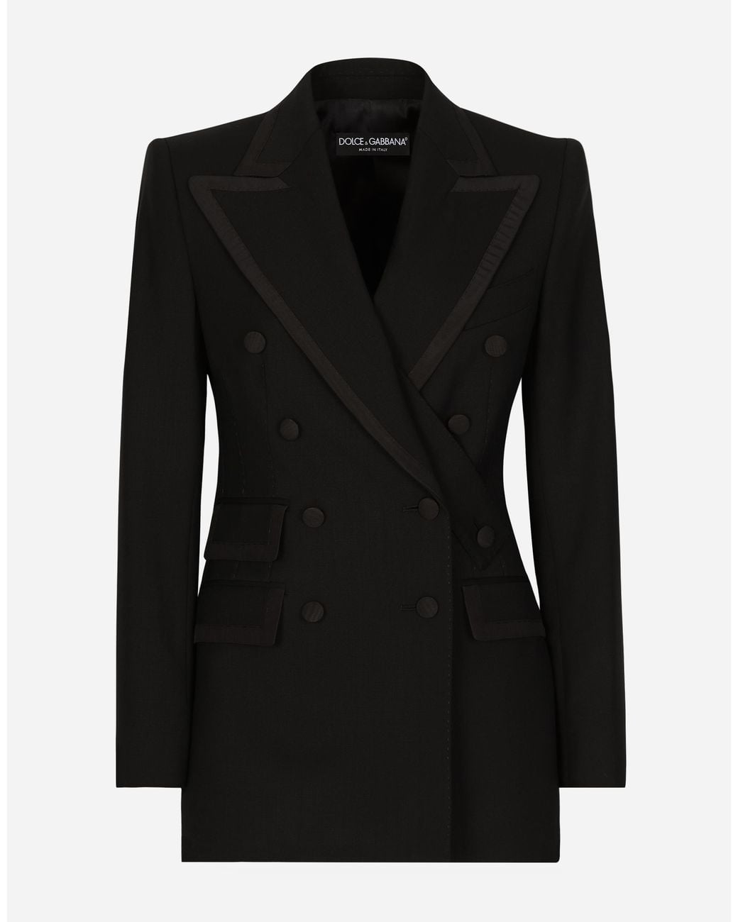 Dolce & Gabbana Black Double-Breasted Twill Turlington Tuxedo Jacket