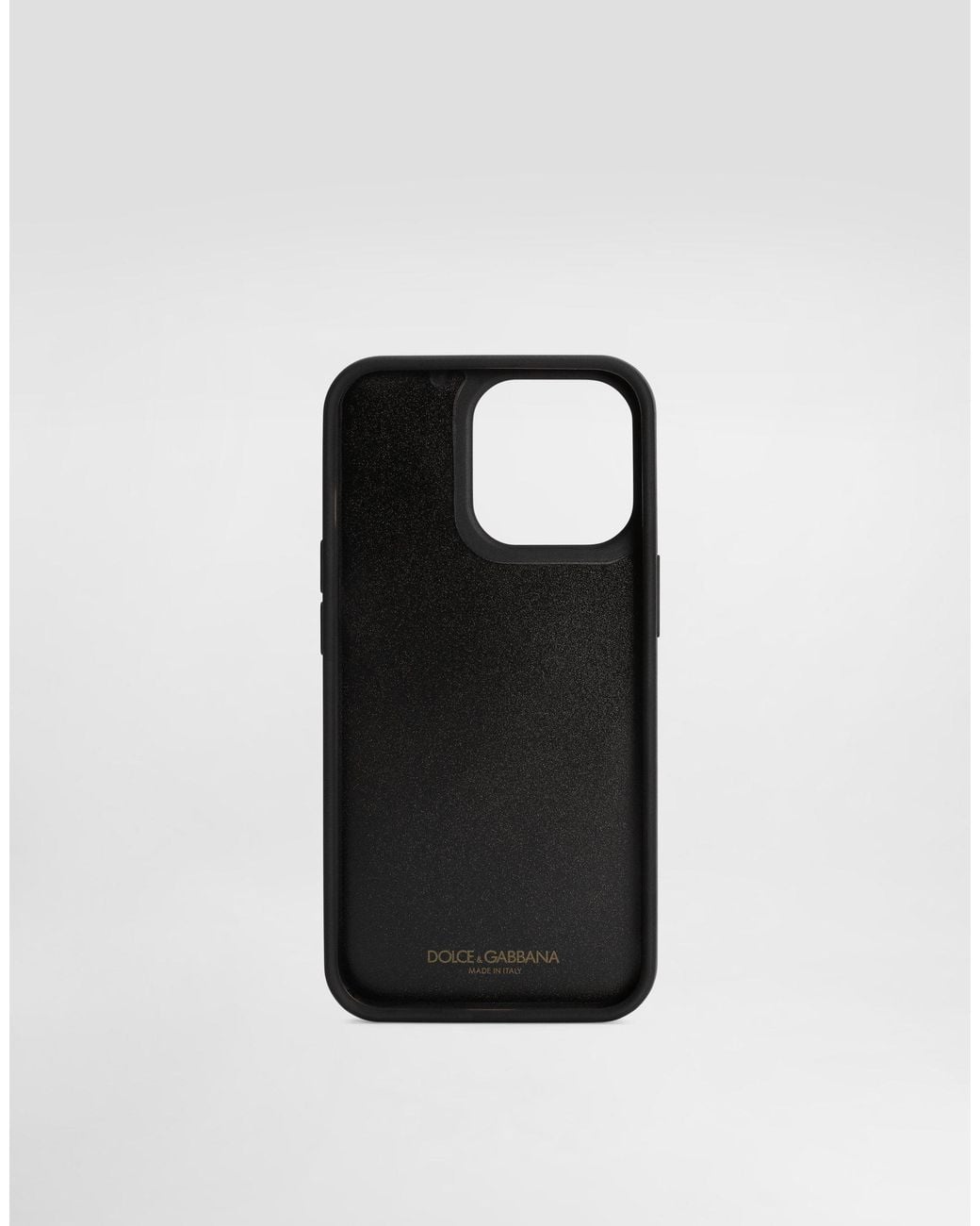 Funda Para Iphone 13 Pro En Piel De Becerro Con Placa Con Logotipo Dolce & Gabbana de hombre de color Black