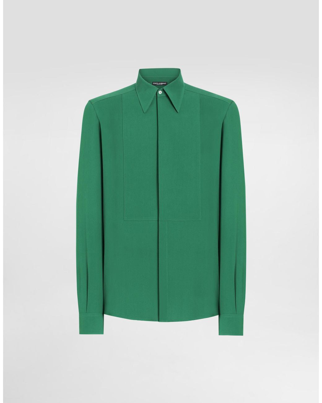 Dolce & Gabbana Green Crêpe De Chine Shirt for men