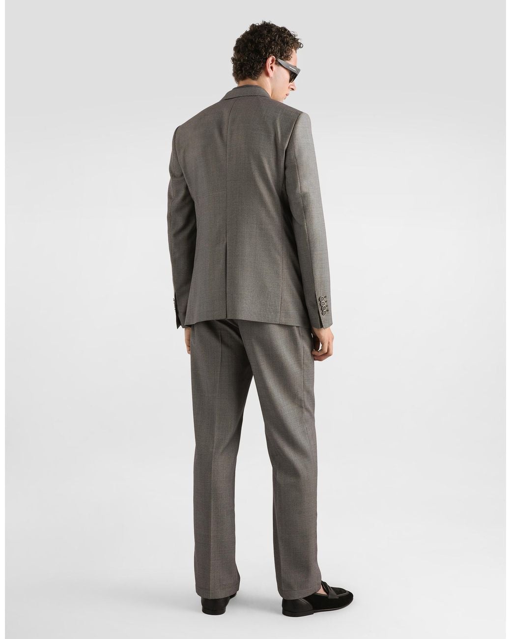 Dolce & Gabbana Gray Virgin Wool Polo Shirt for men
