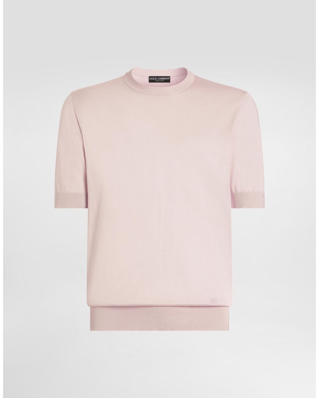 Dolce & Gabbana Pink Pull Girocollo M/C for men