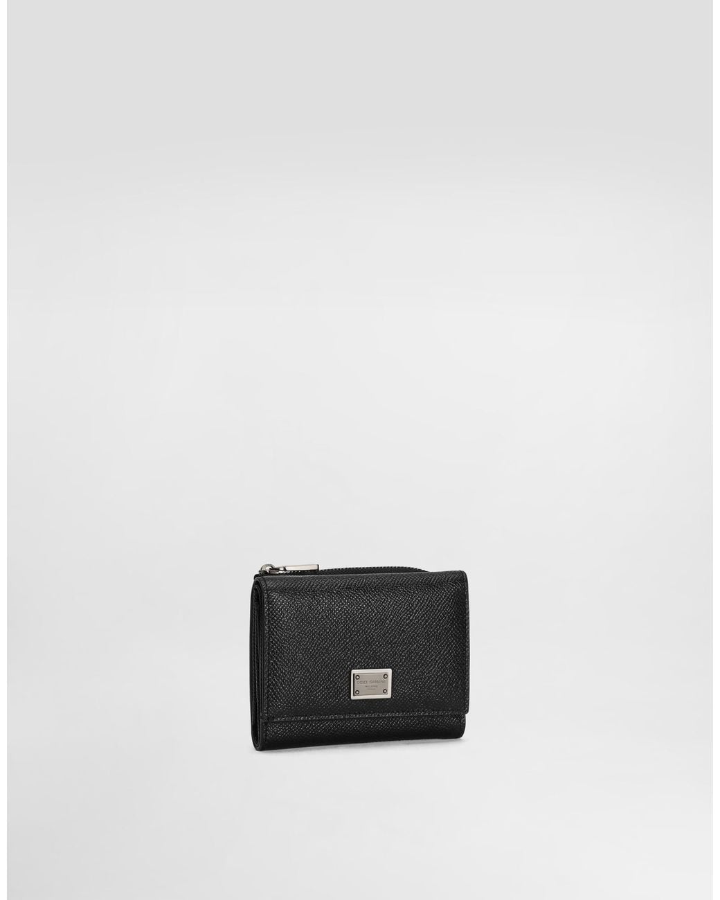 Dolce & Gabbana White Calfskin French-Flap Wallet With Logo Tag for men