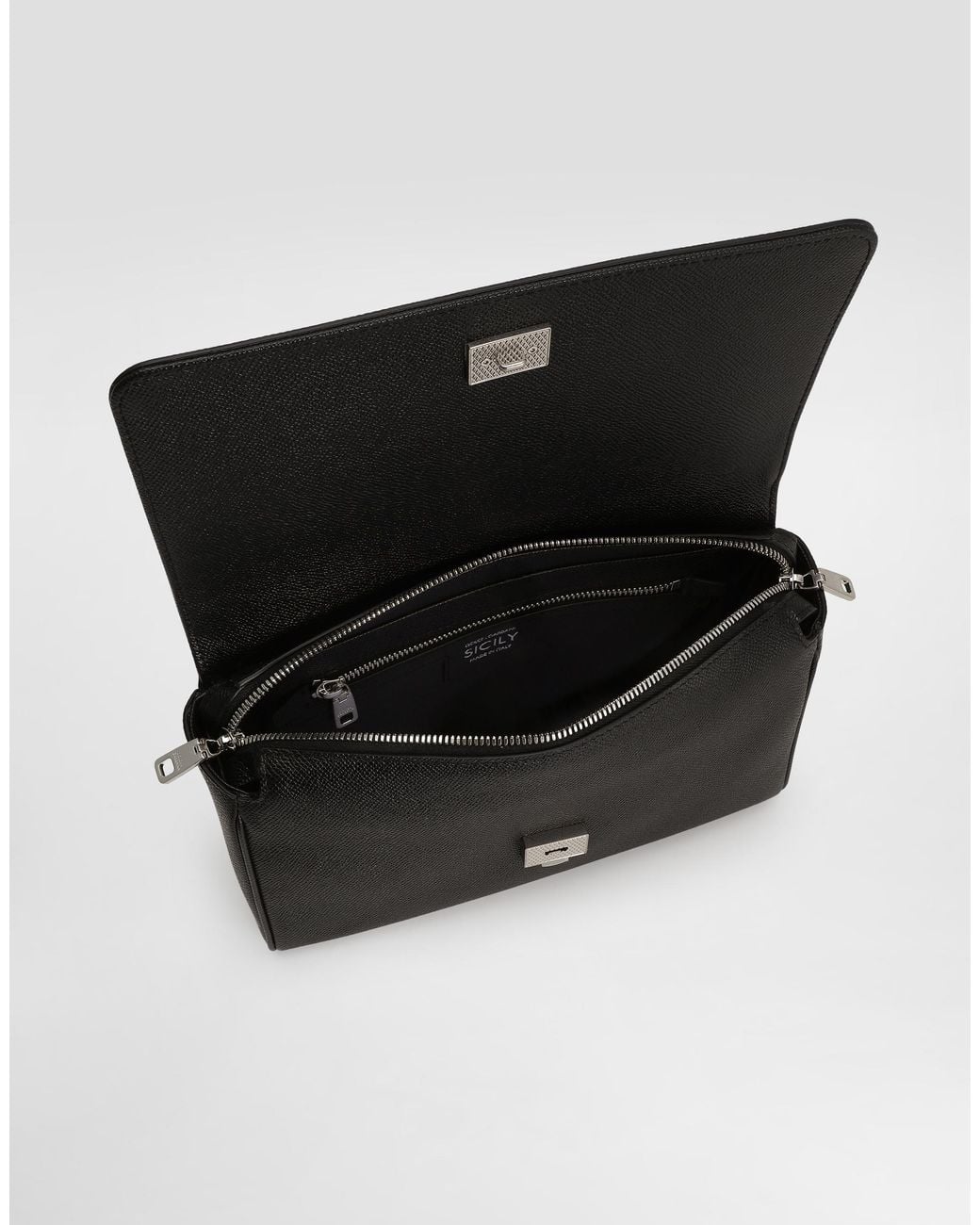 Dolce & Gabbana Black Calfskin Sicily Bag for men