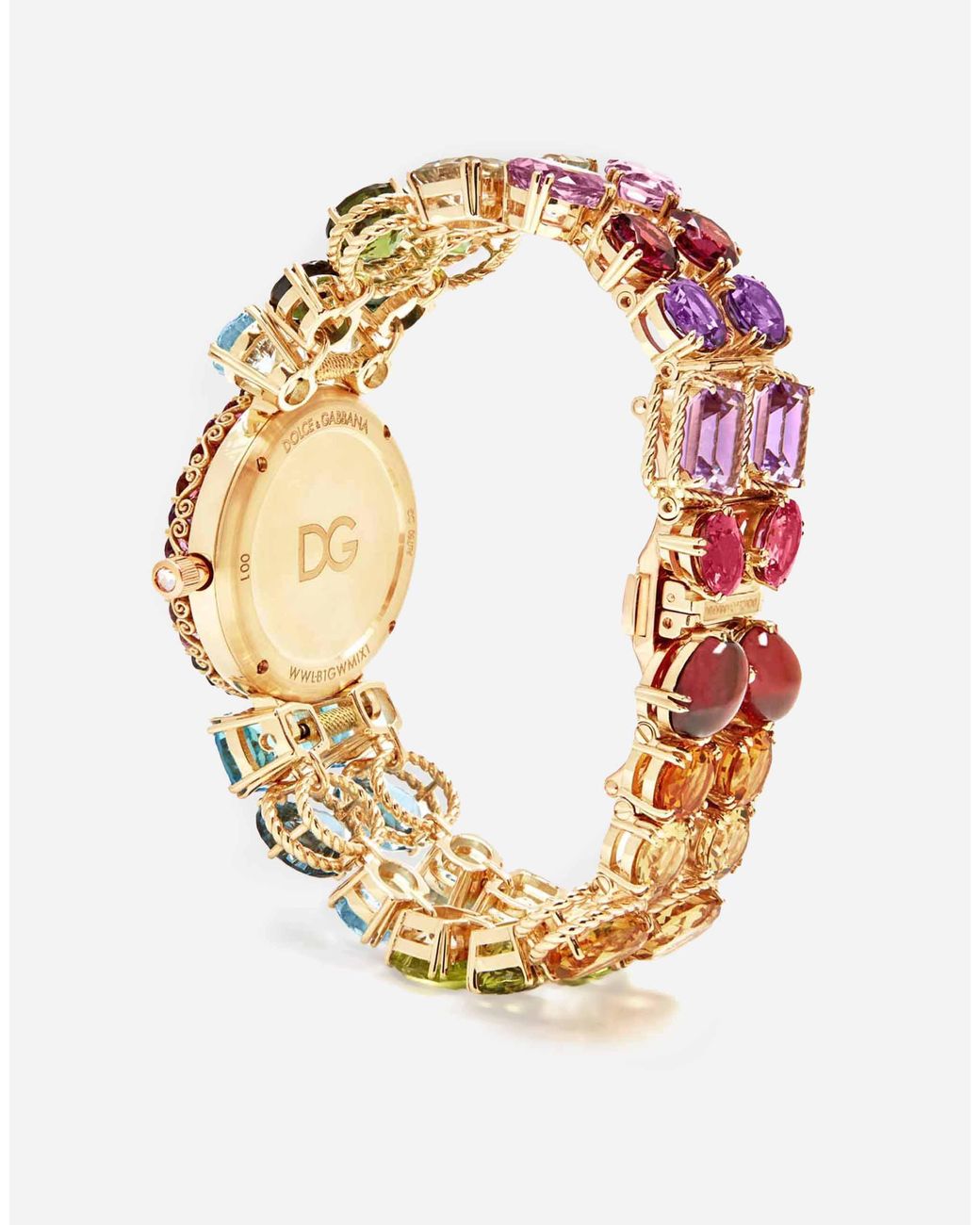 Dolce & Gabbana White Watch With Multi-colored Gems