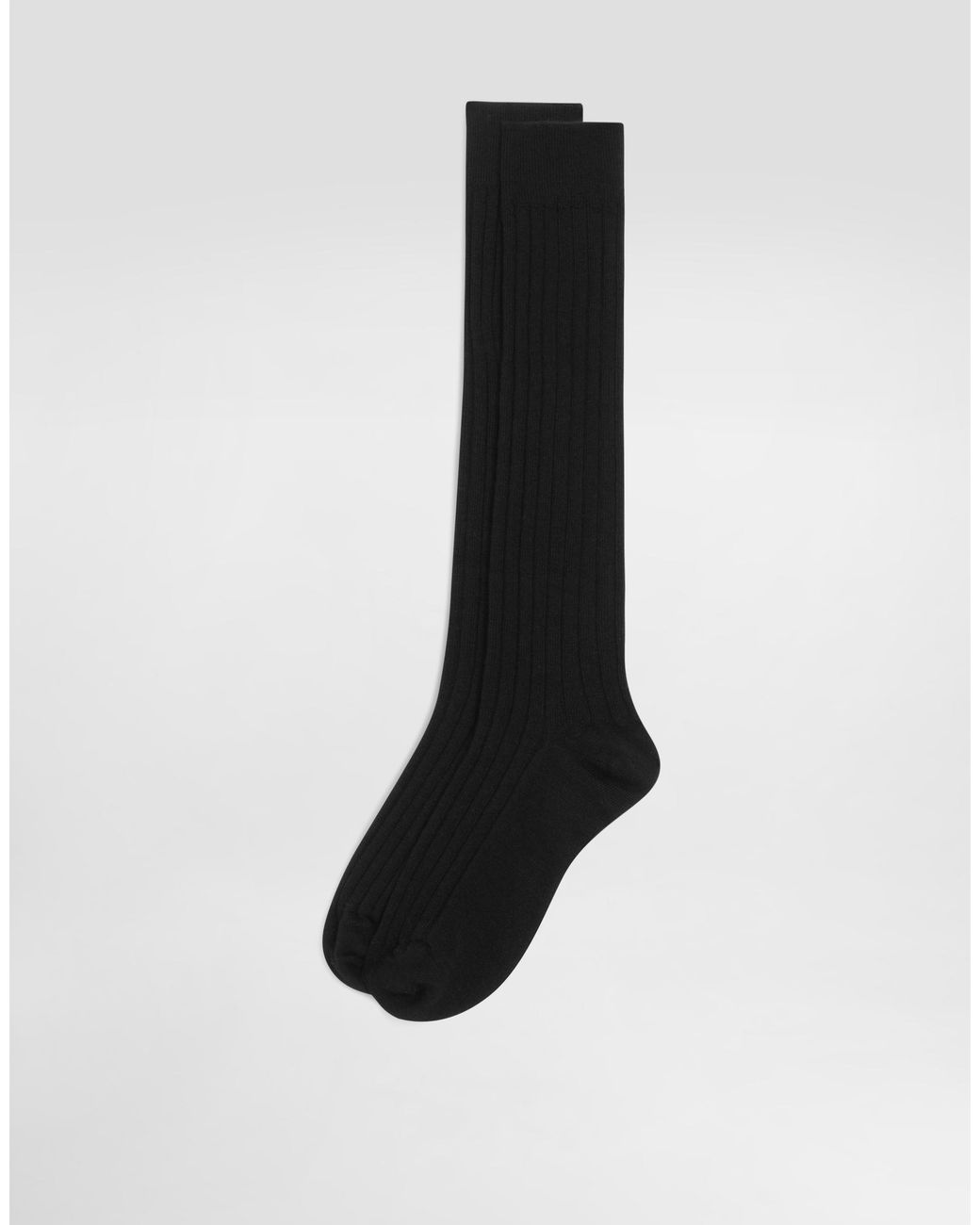 Dolce & Gabbana Black Ribbed Socks