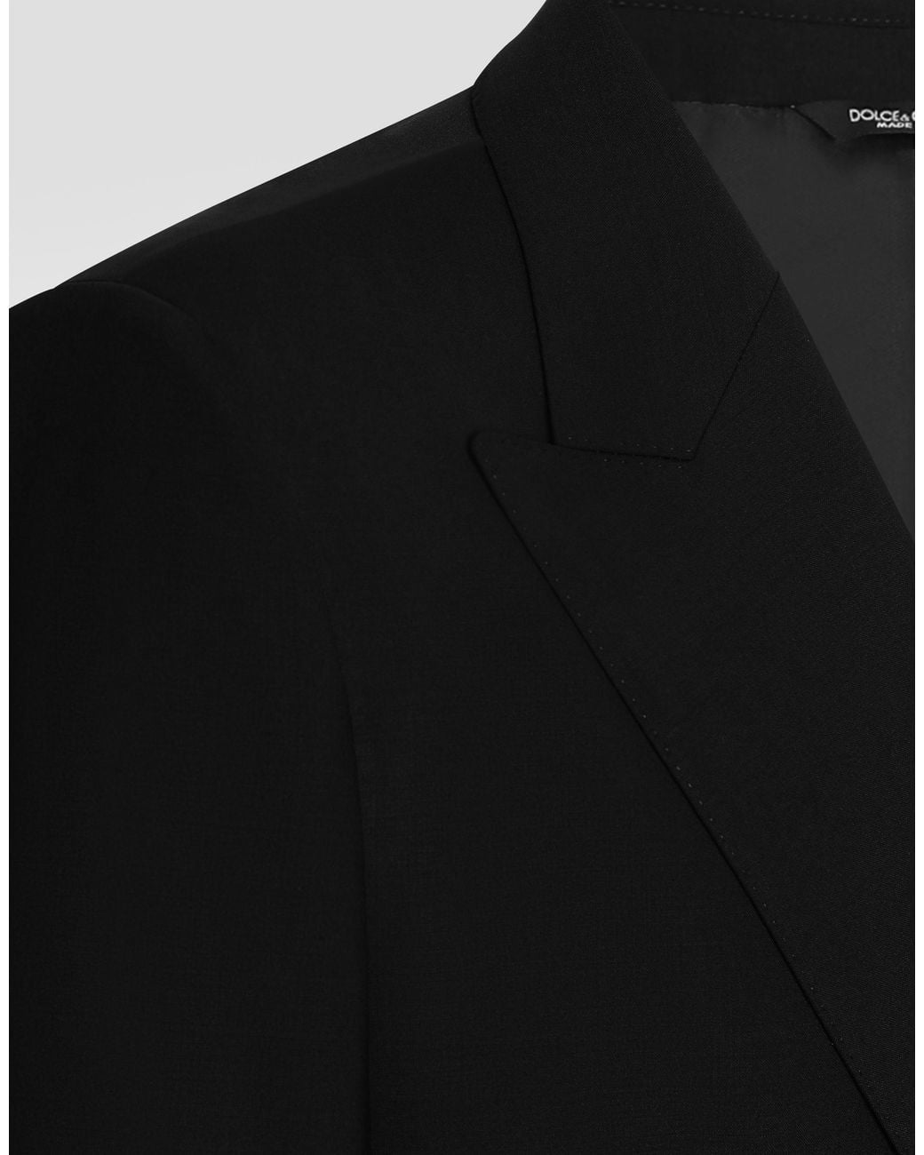 Dolce & Gabbana Black Sicilia Light Double-Breasted Wool Jacket for men