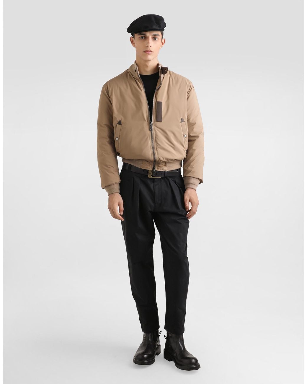 Dolce & Gabbana Natural Satin Padded Jacket for men