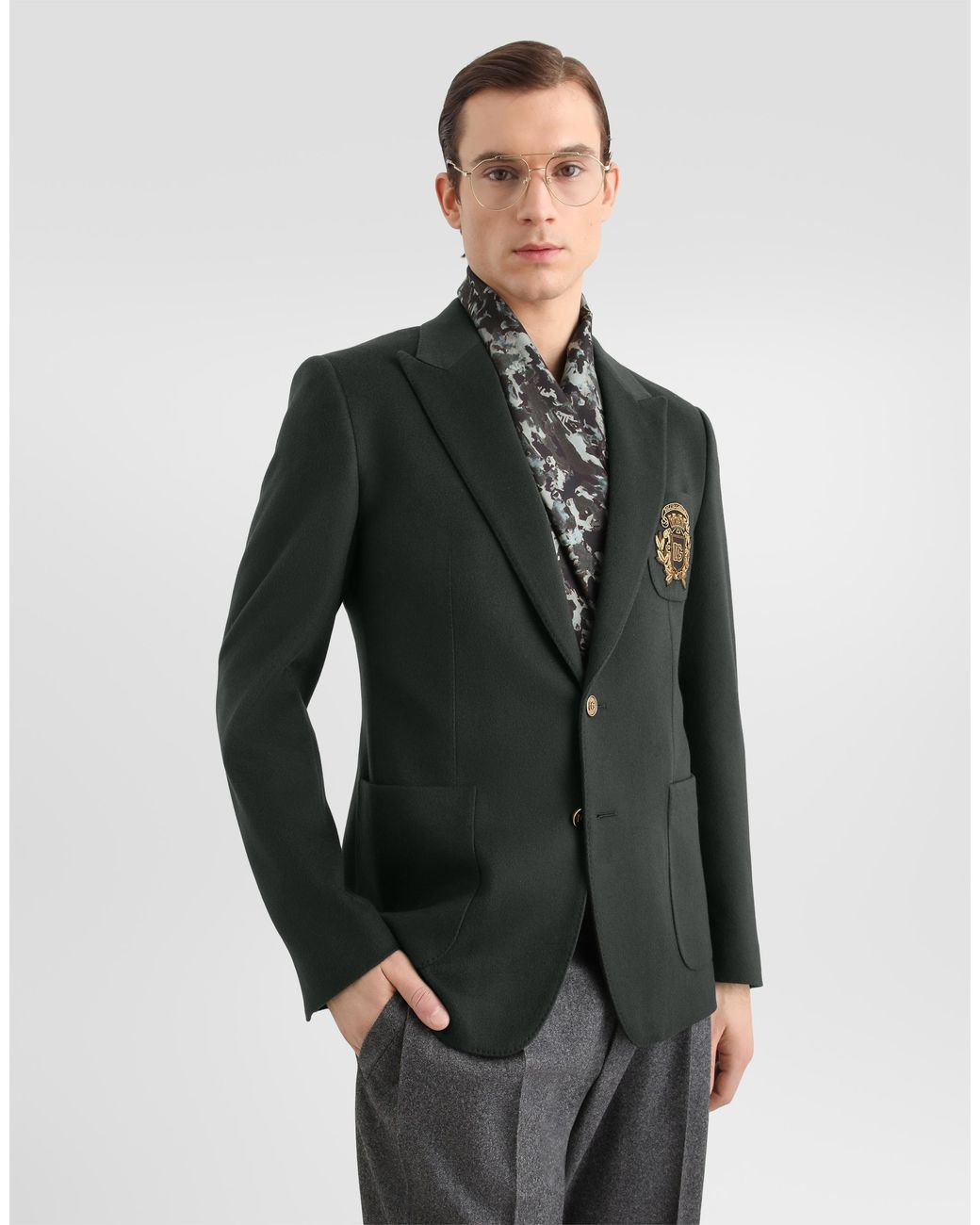 Dolce & Gabbana Black Portofino Single-Breasted Cashmere Jacket for men