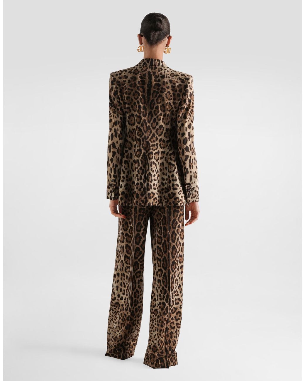 Dolce & Gabbana Natural Leo- Wool Trousers