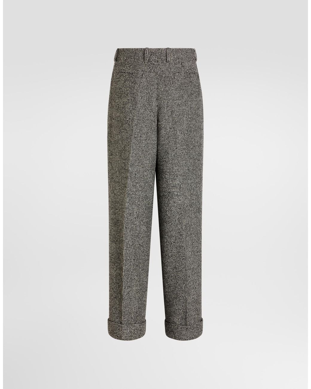 Dolce & Gabbana Gray Birdseye Wool Blend Trousers for men
