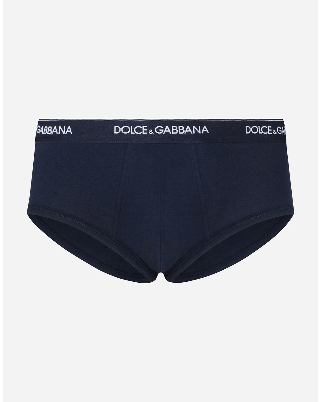 Dolce & Gabbana Blue Stretch Cotton Brando Briefs Two-Pack for men
