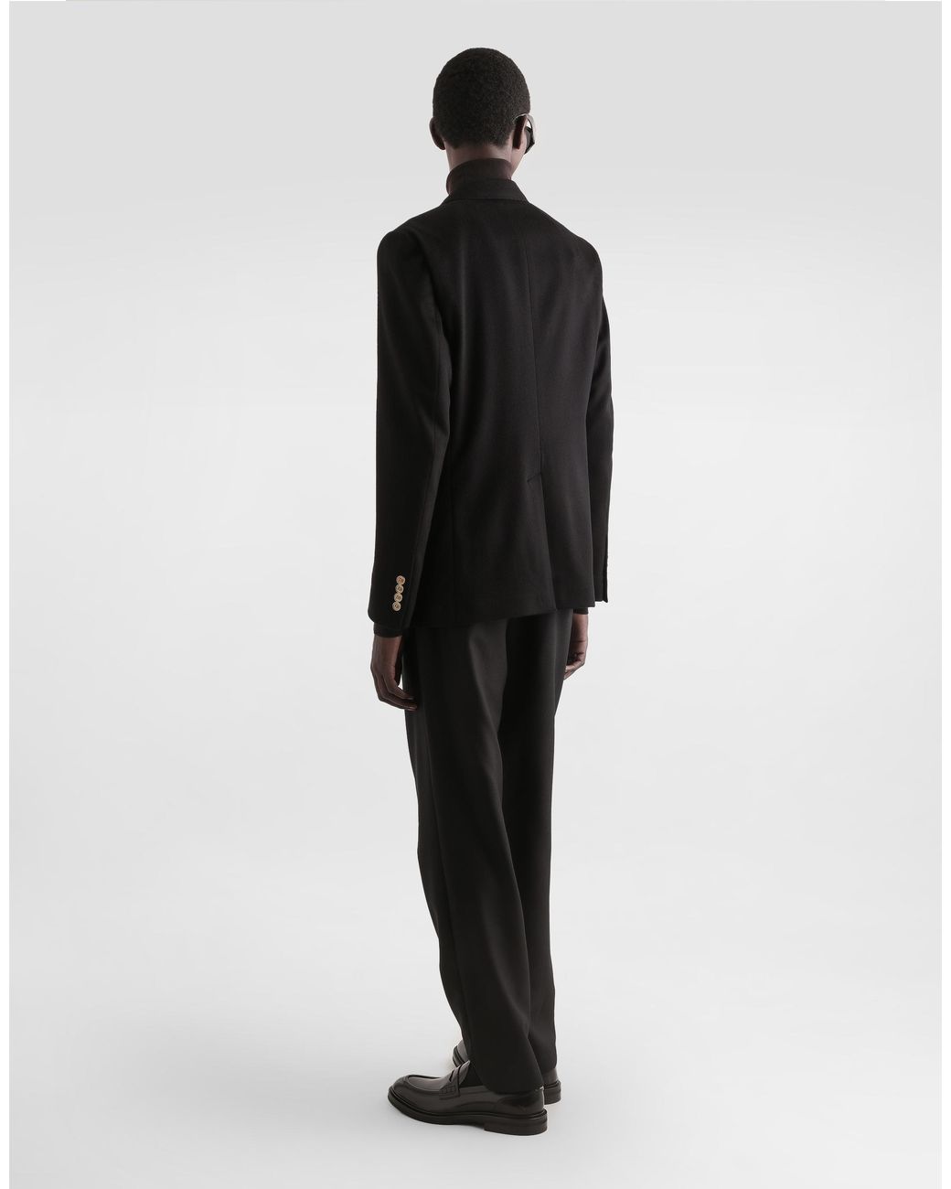 Dolce & Gabbana Black Single-Breasted Portofino Cashmere Jacket for men