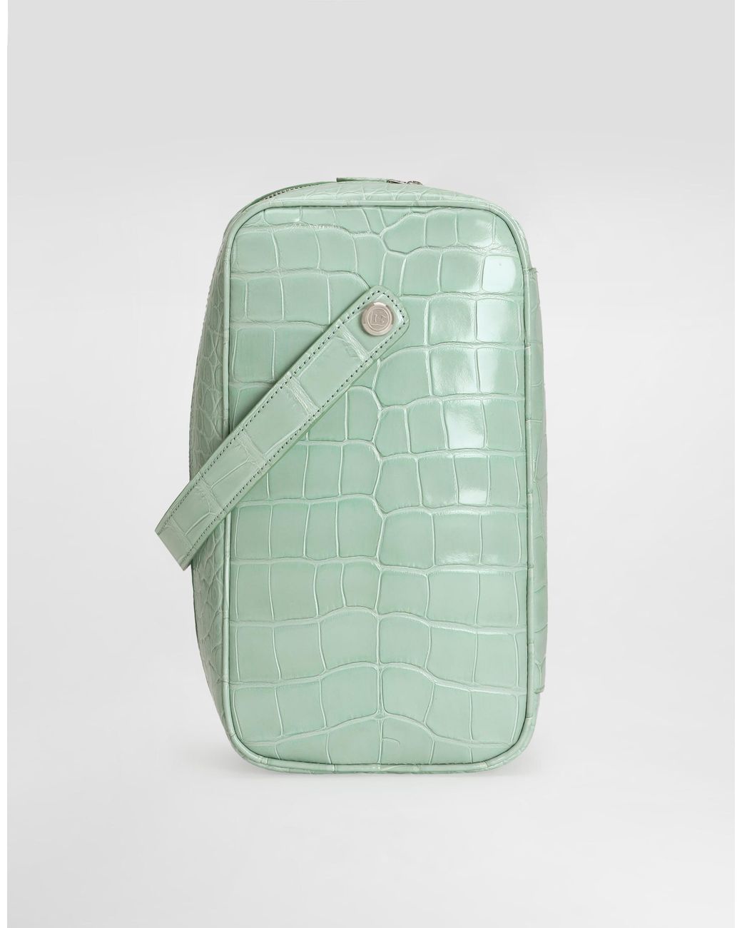 Dolce & Gabbana Green Lock Polished Alligator Handbag for men