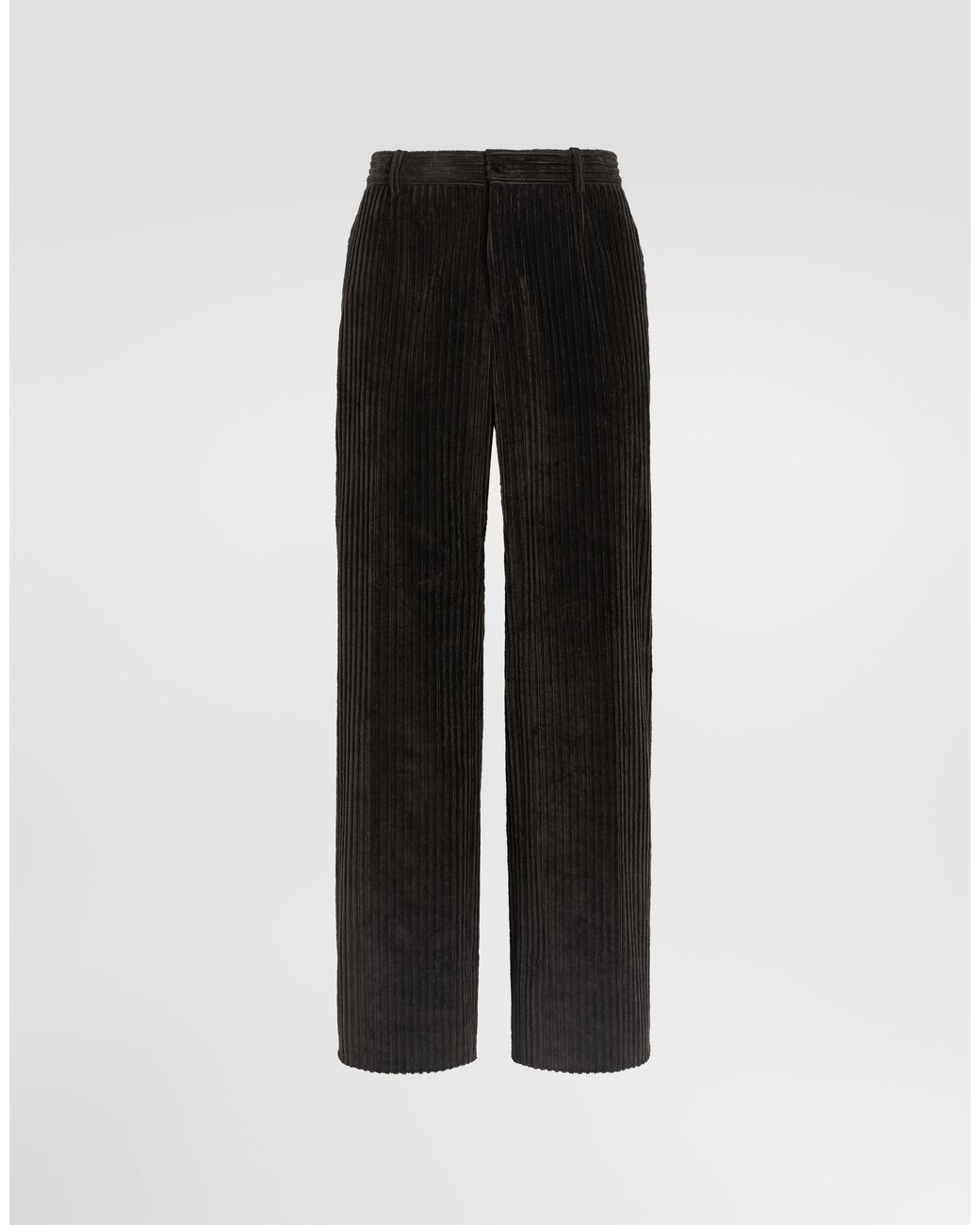 Dolce & Gabbana Black Corduroy Trousers for men