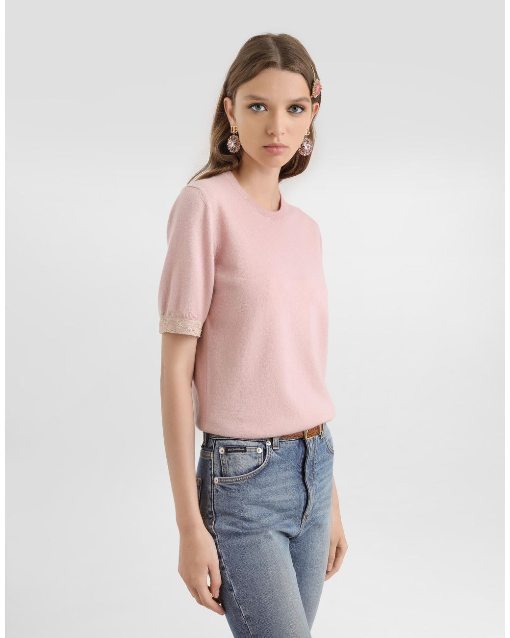 Dolce & Gabbana Pink Cashmere Pullover