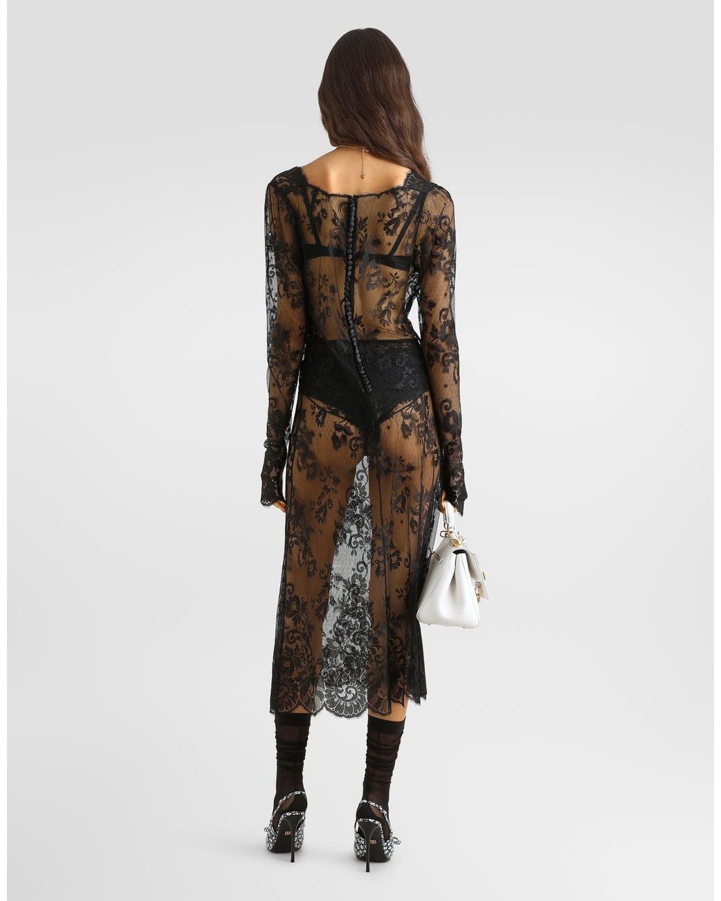 Dolce & Gabbana Black Chantilly Lace Dress