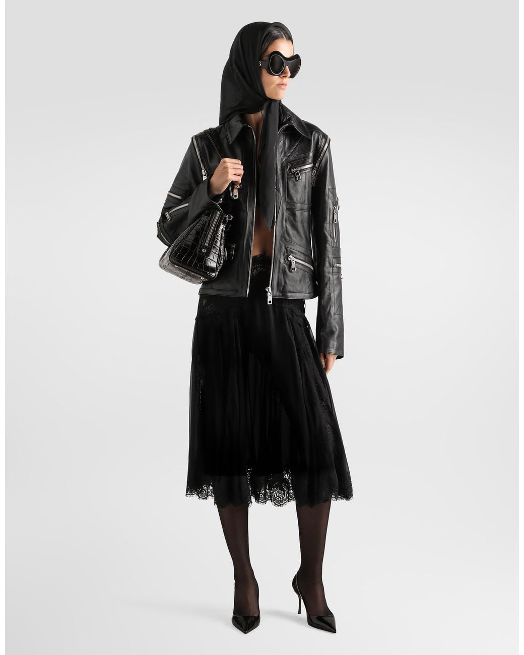 Dolce & Gabbana Black Chiffon Skirt