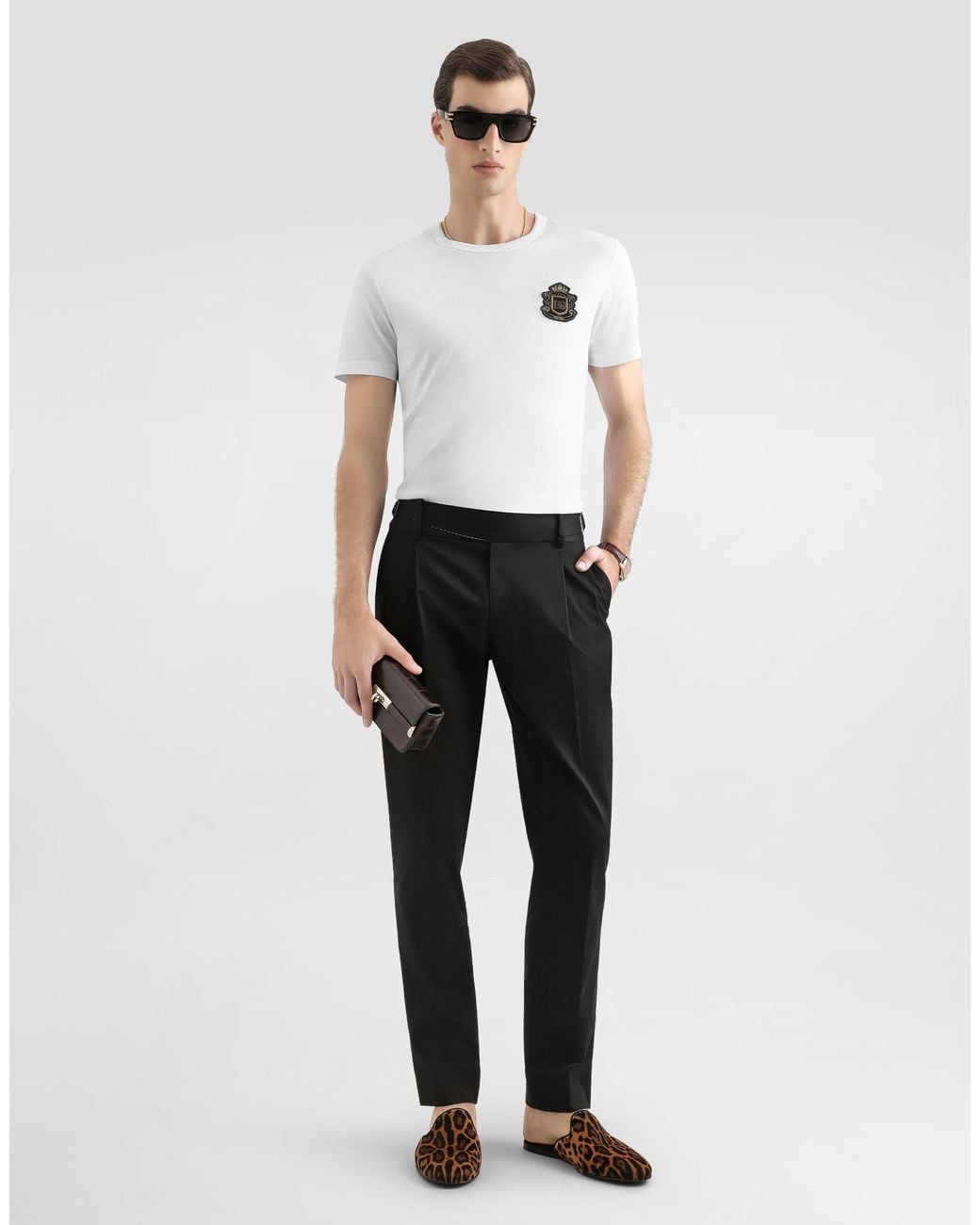 Dolce & Gabbana White T-Shirt With Heraldic Patch for men