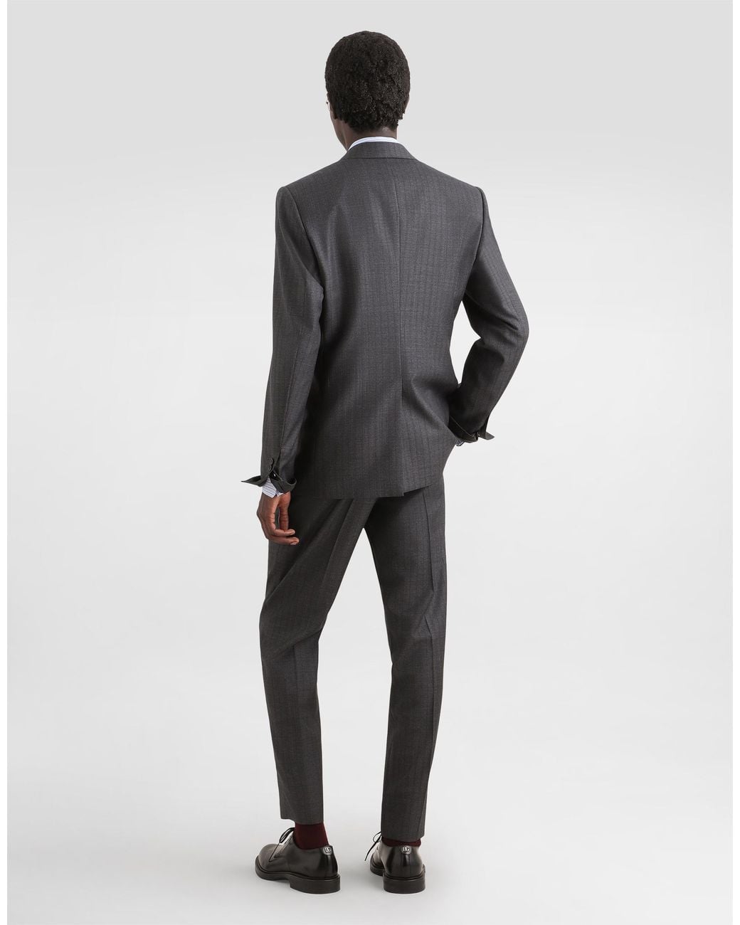 Dolce & Gabbana Gray Sicilia Light Single-Breasted Pinstripe Wool Jacket for men