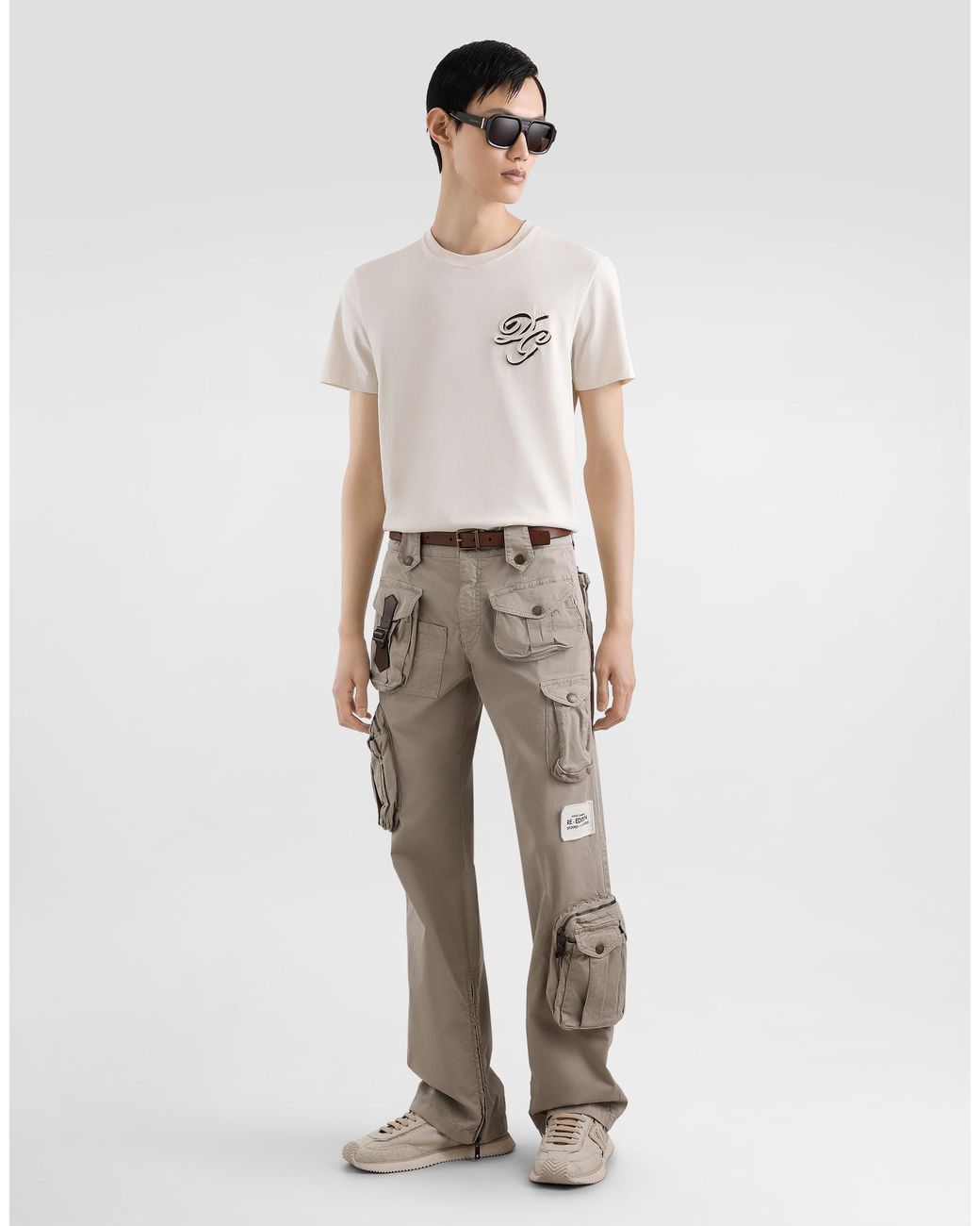 Dolce & Gabbana White T-Shirt With Embroidered Logo for men